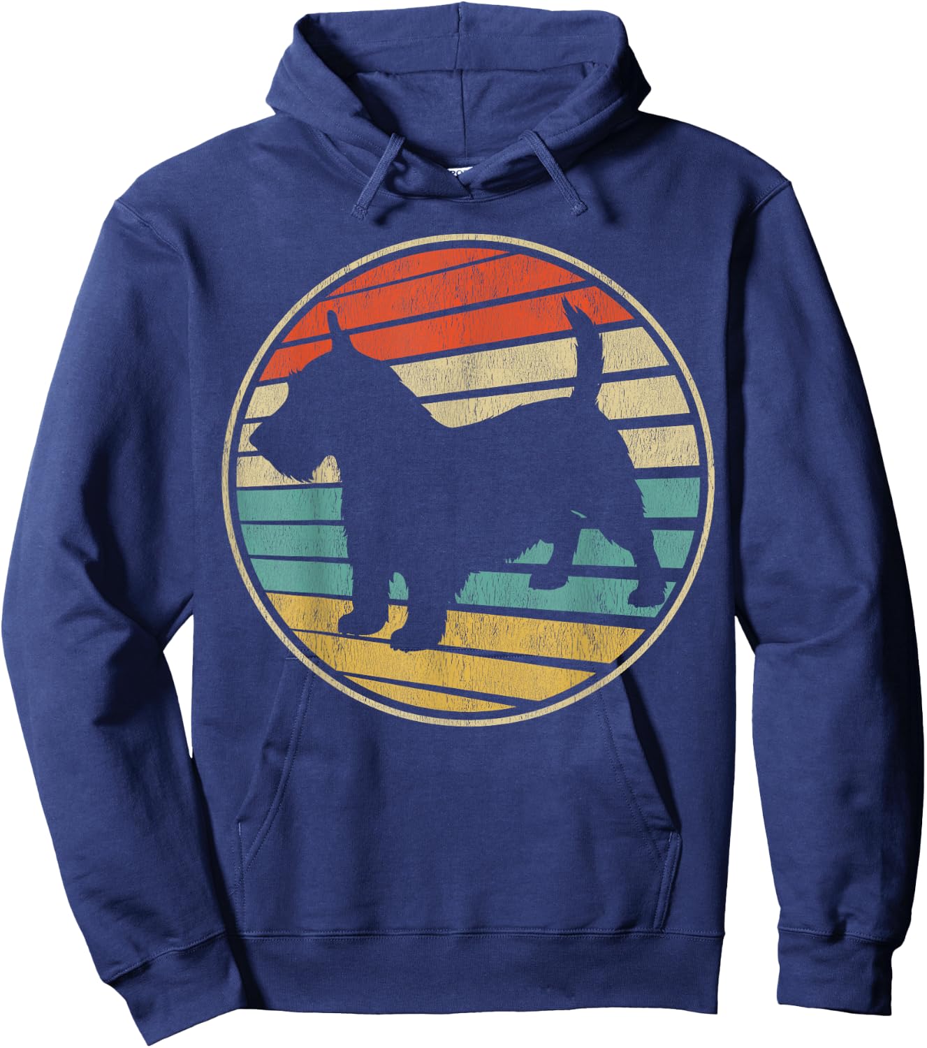 Cute Scottish Terrier Gift Retro Vintage 70s 80s Scottie Dog Men Women Kids Hoodie - Hoodie | Navy