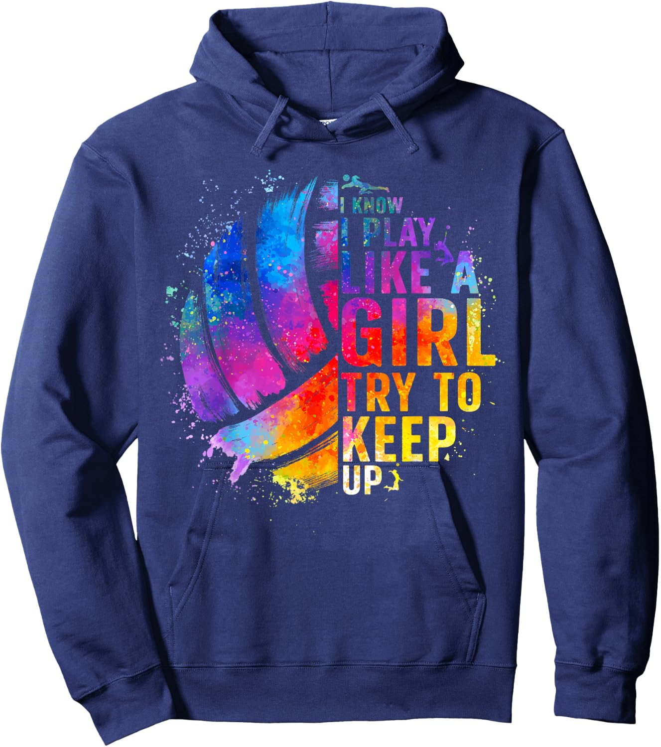 Volleyball for Teen Girls Women College Volleyball Lovers Hoodie - Hoodie | Navy