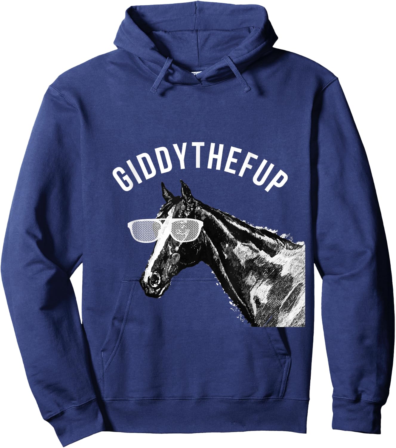 Funny Race Horse Shirt Giddy the F Up Hoodie - Hoodie | Navy