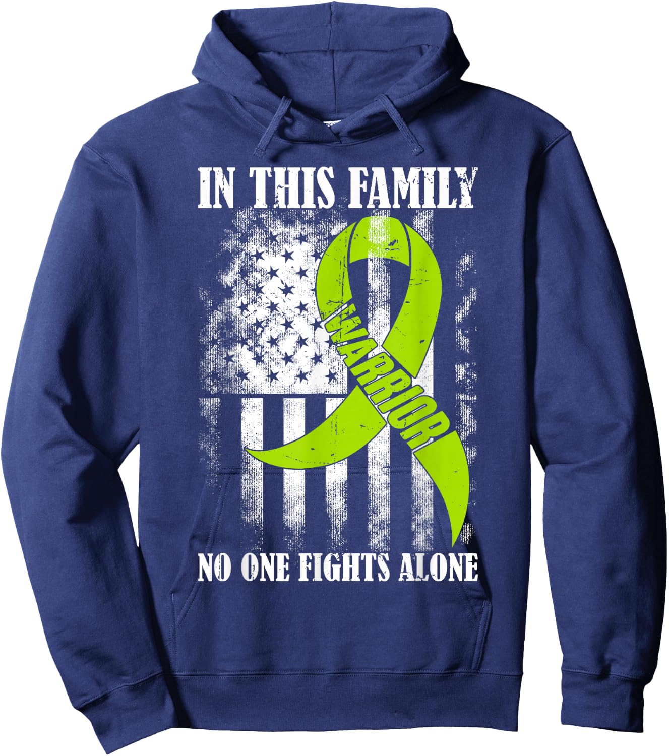 Retro In This Family No One Fight Alone Lymphoma Awareness Hoodie - Hoodie | Navy