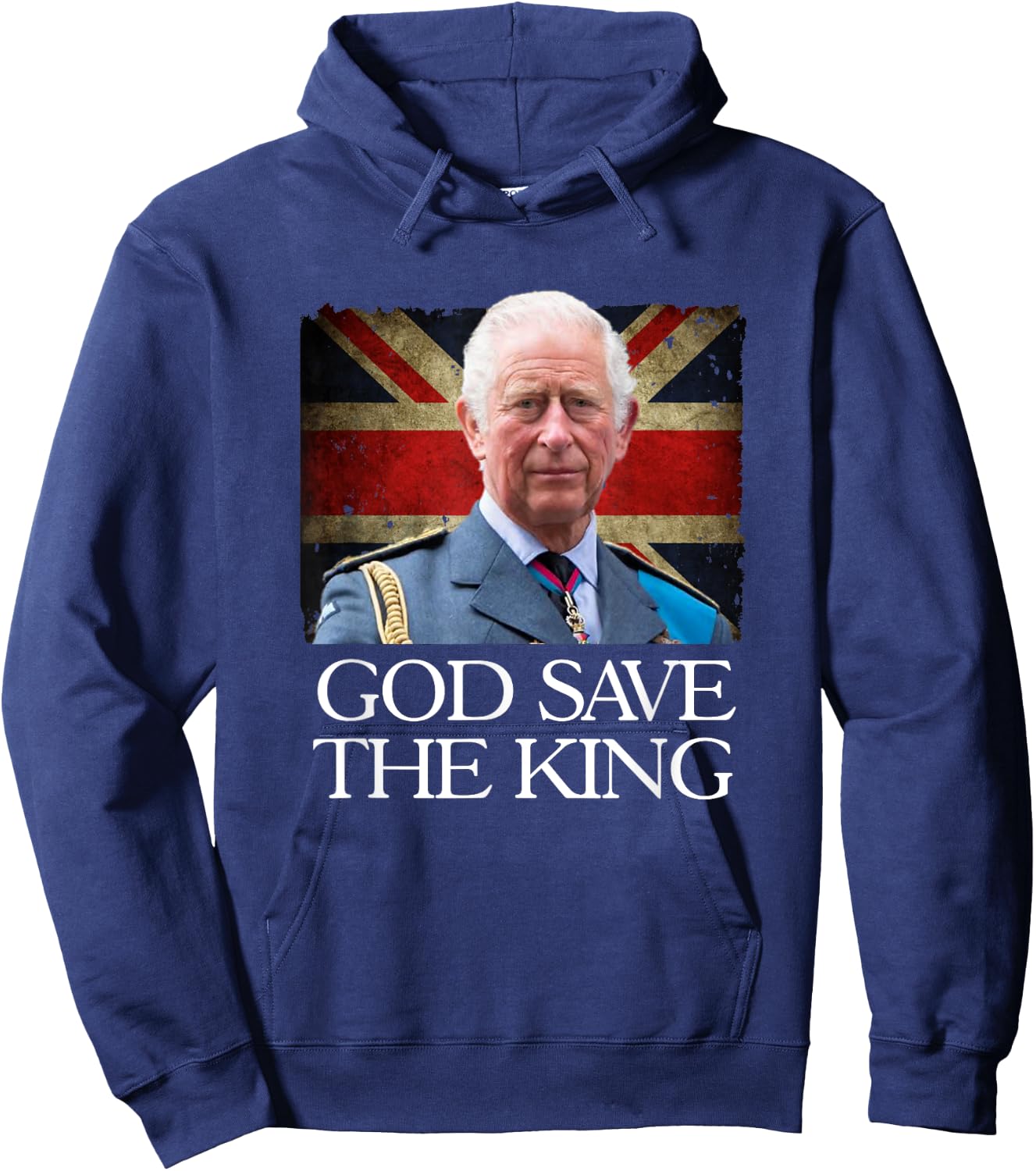 God Save The King of England Monarch 2022 Prince Charles Hoodie - Hoodie | Navy