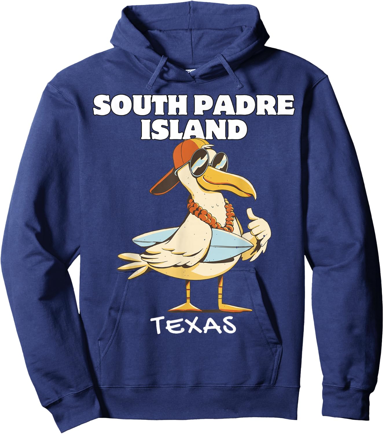 SOUTH PADRE ISLAND Surf Vintage Sunset Surfing Hoodie - Hoodie | Navy