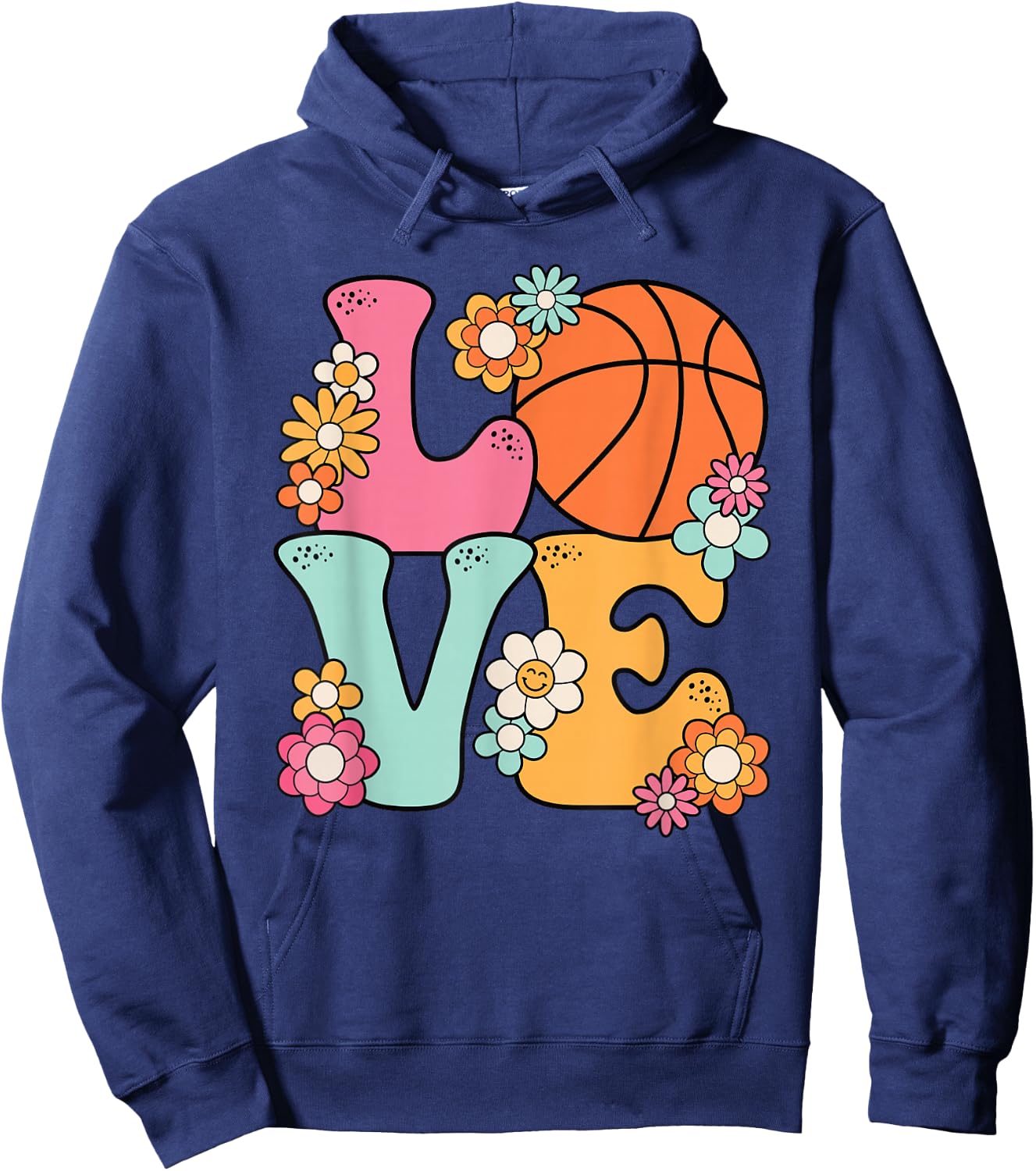 Basketball Love Cute Basketball Lover Women Teens Girls Hoodie - Hoodie | Navy