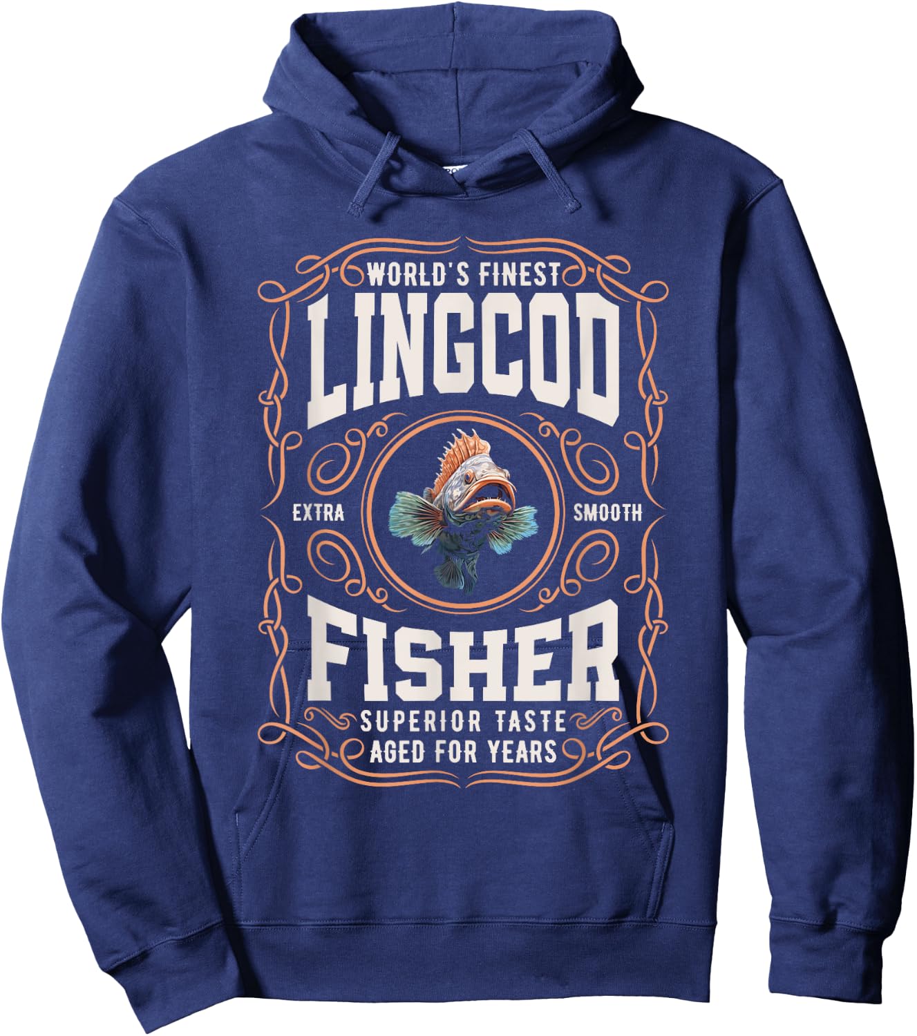 Worlds Finest Lingcod Fisher, Funny Lingcod Fishing Hoodie - Hoodie | Navy