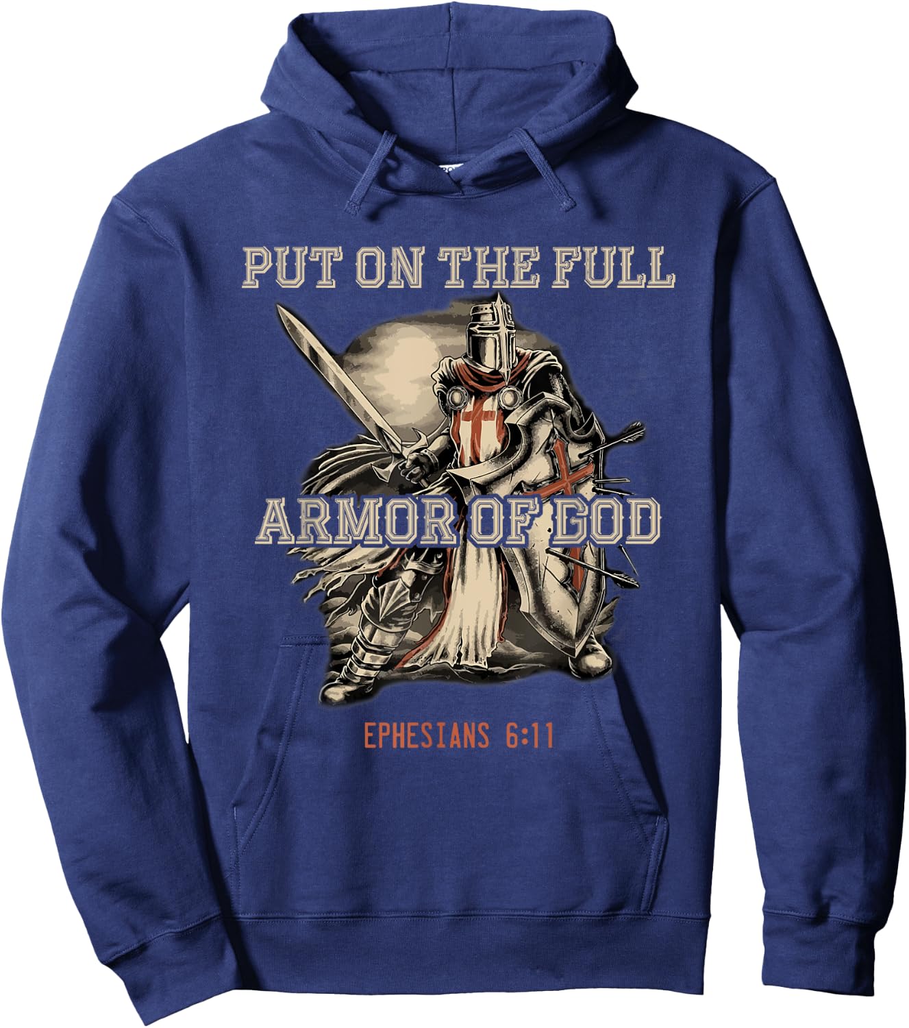 Put On The Full Armor God Christian Religious Quote Hoodie - Hoodie | Navy