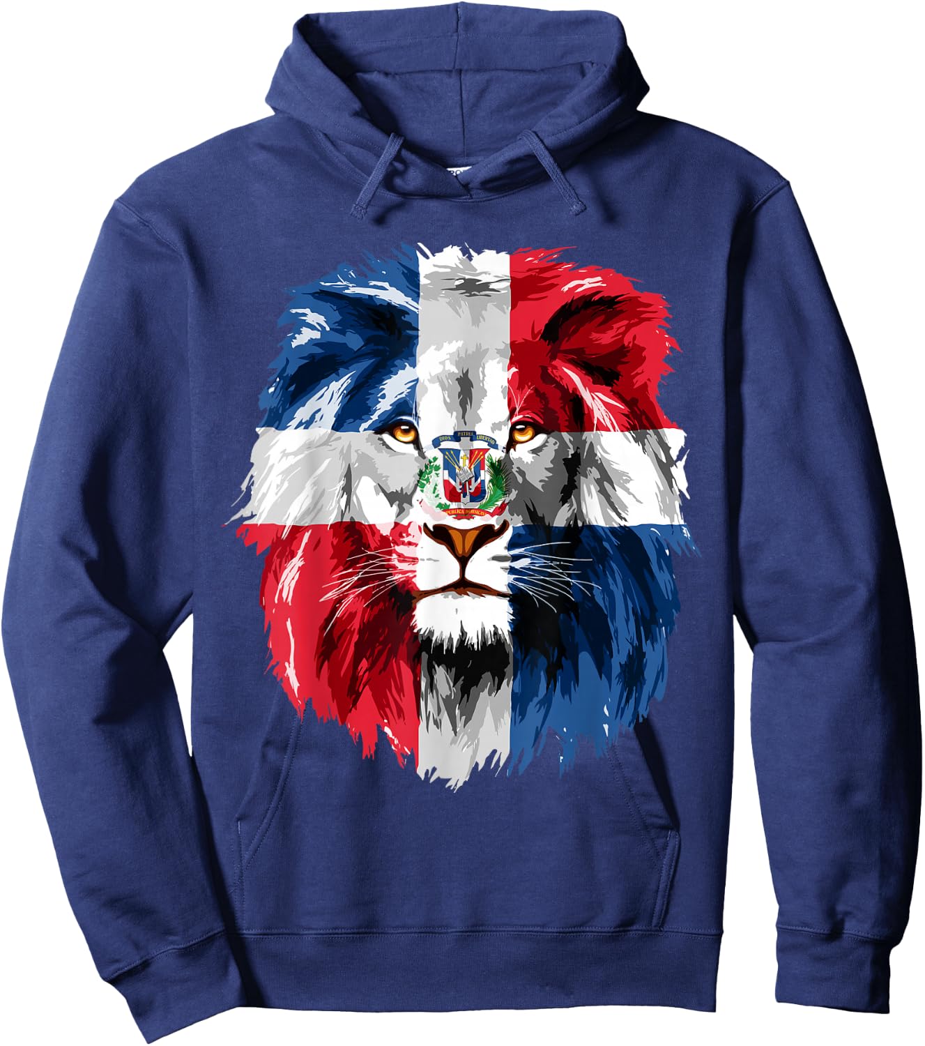 Dominican Republic Flag Lion Face Flag of The Dominican Hoodie - Hoodie | Navy