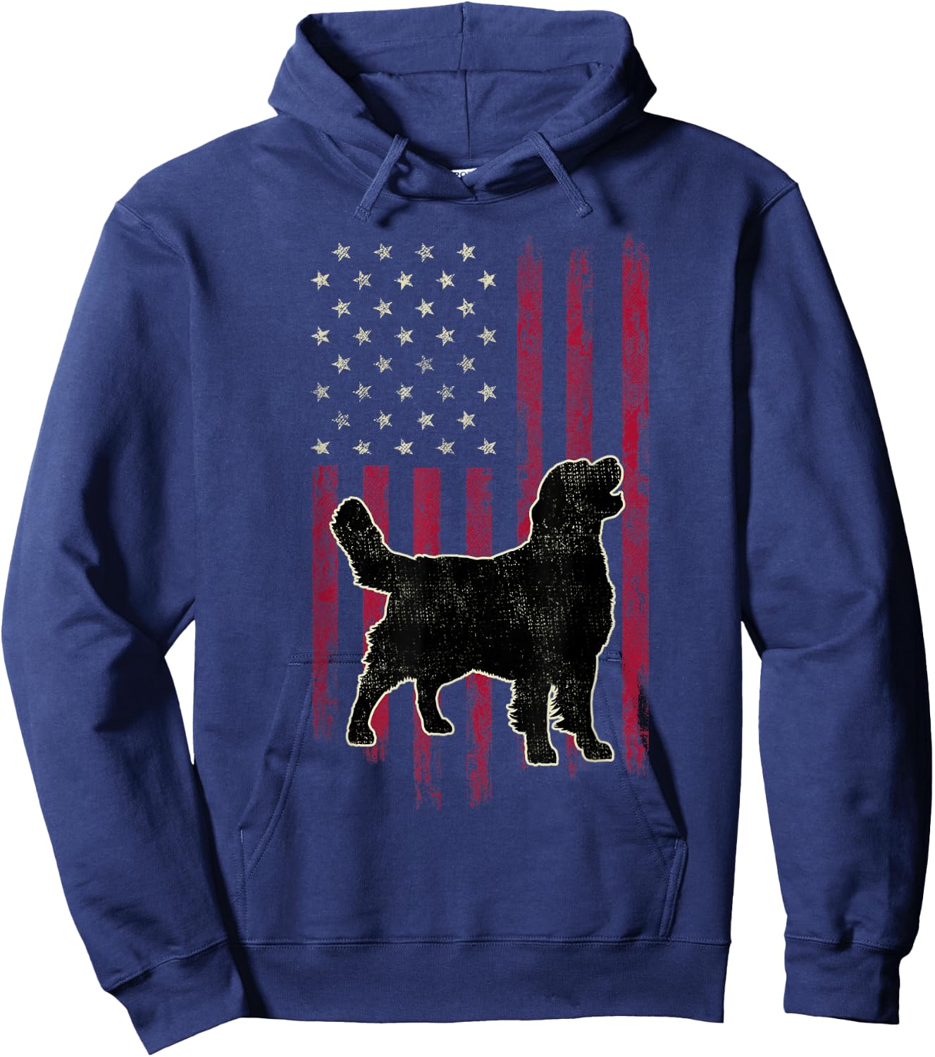 Golden Retriever Dog Lovers American Flag 4th Of July Hoodie - Hoodie | Navy
