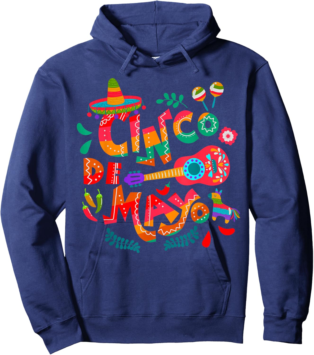 Cinco De Mayo Mexican Fiesta celebrate 5 De Mayo May 5 Hoodie - Hoodie | Navy