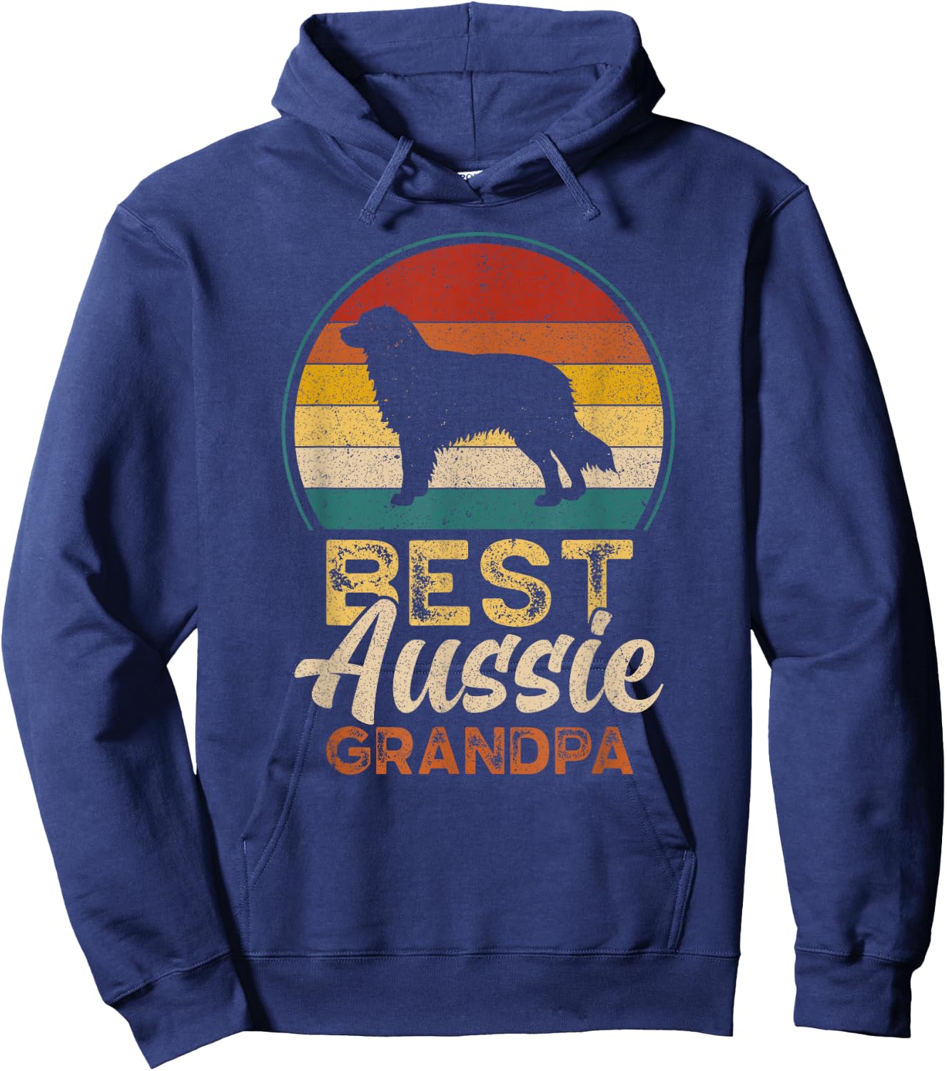 Best Aussie Grandpa, Father's Day, Australian Shepherd Hoodie - Hoodie | Navy