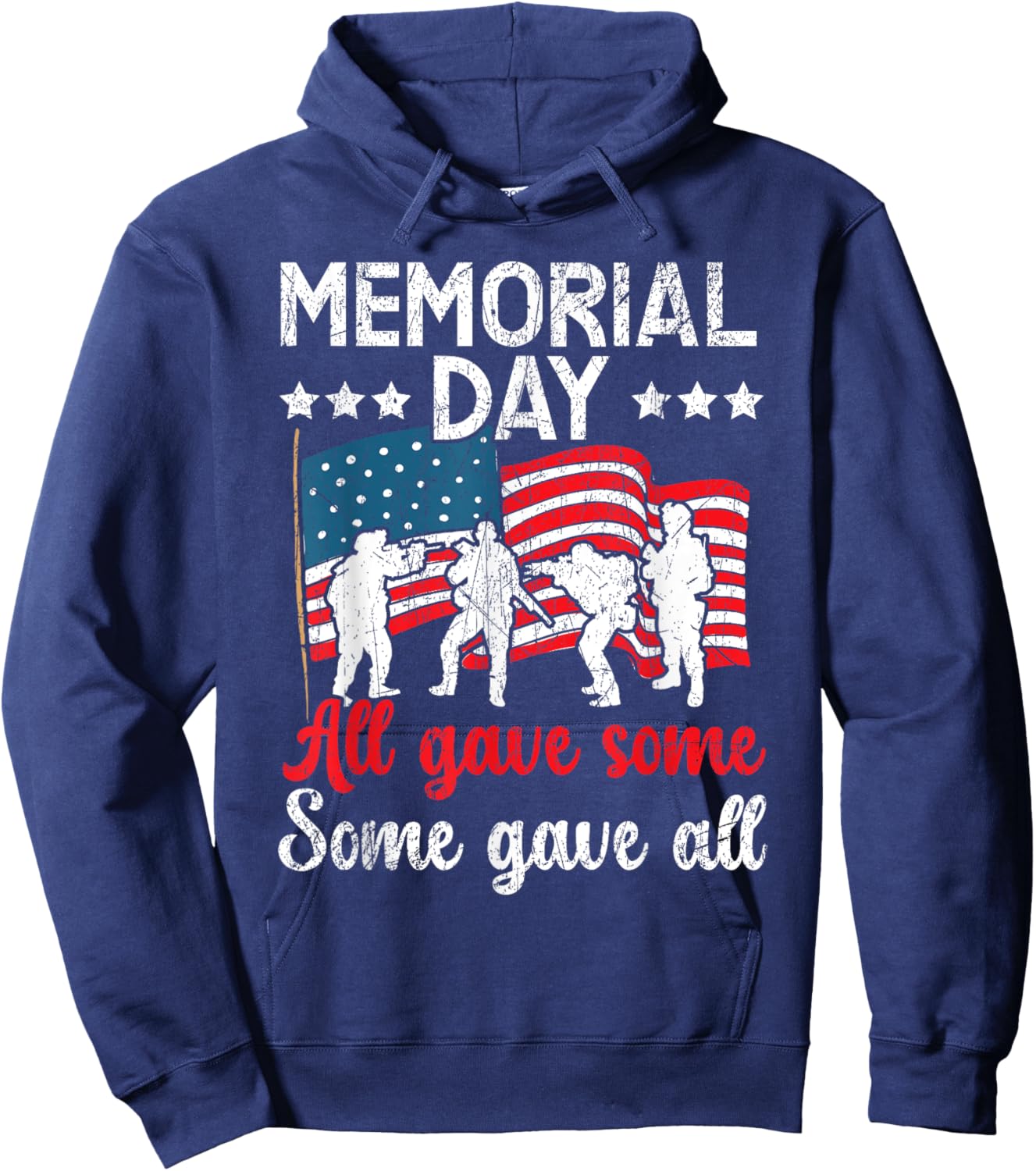 All Gave Some Some Gave All USA Flag American Memorial Day Hoodie - Hoodie | Navy