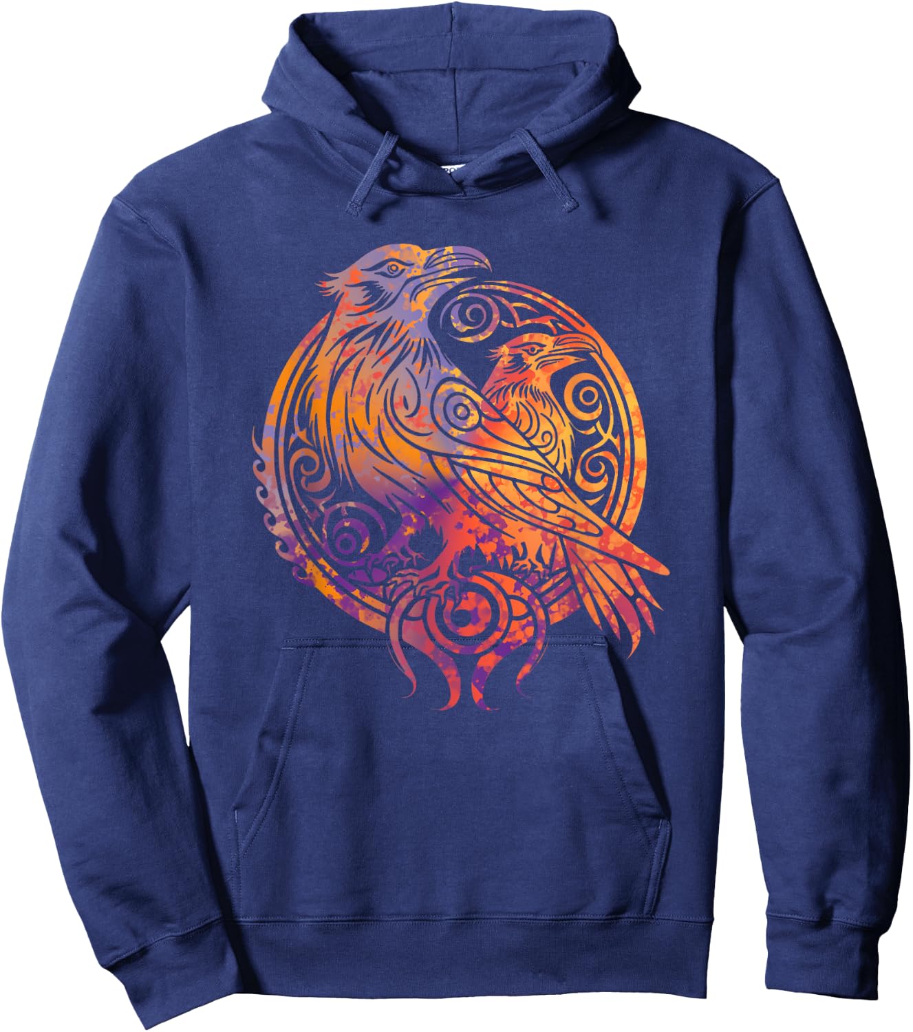 Odins Raven Norse Mythology Viking Birds Celtic Knots Asgard Hoodie - Hoodie | Navy