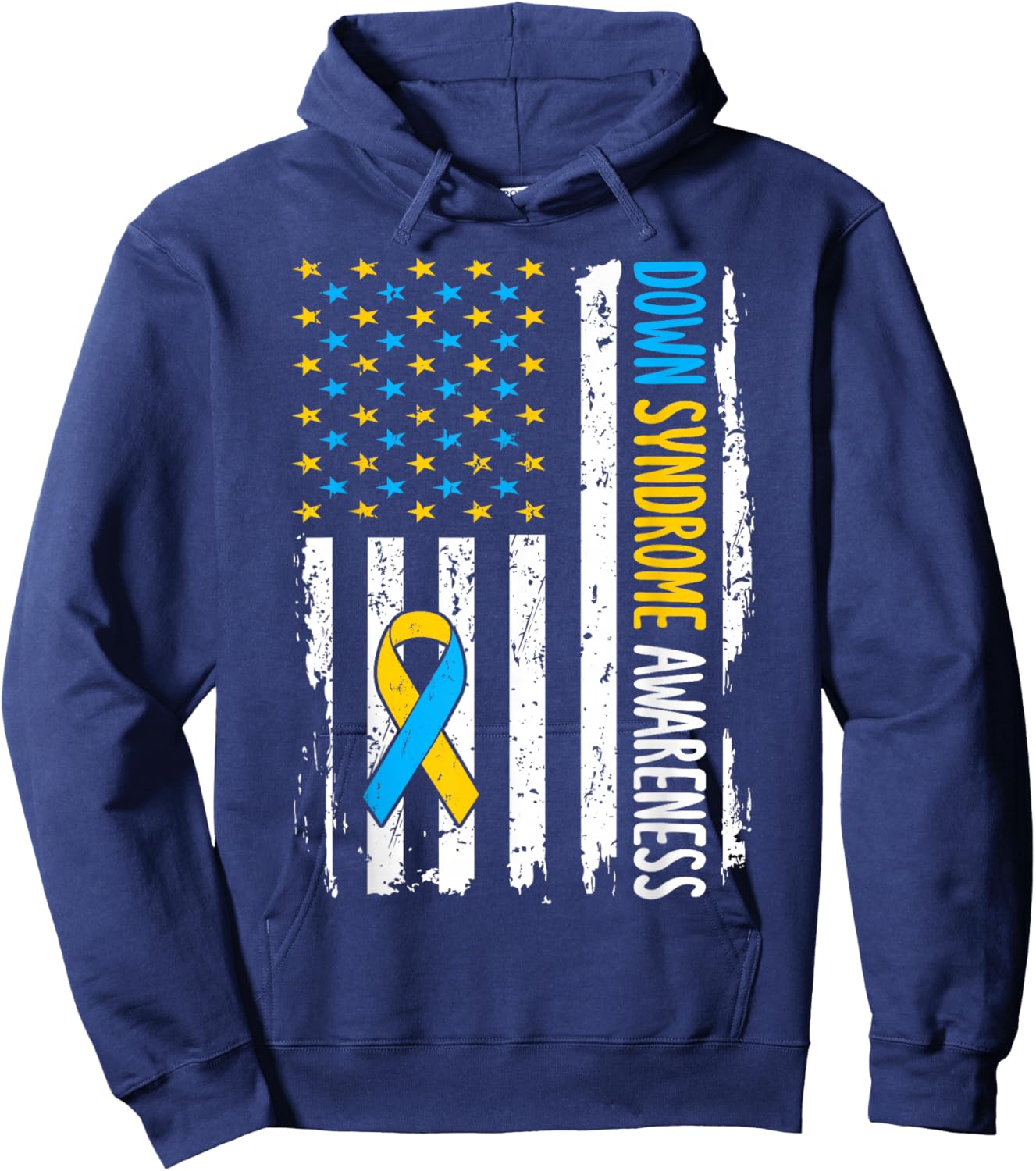 Down Syndrome Awareness American Flag T21 Down Syndrome Hoodie - Hoodie | Navy