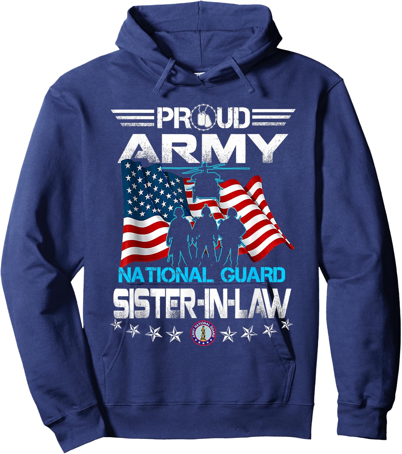 Proud Army National Guard Sister-In-Law Veterans Day Hoodie - Hoodie | Navy