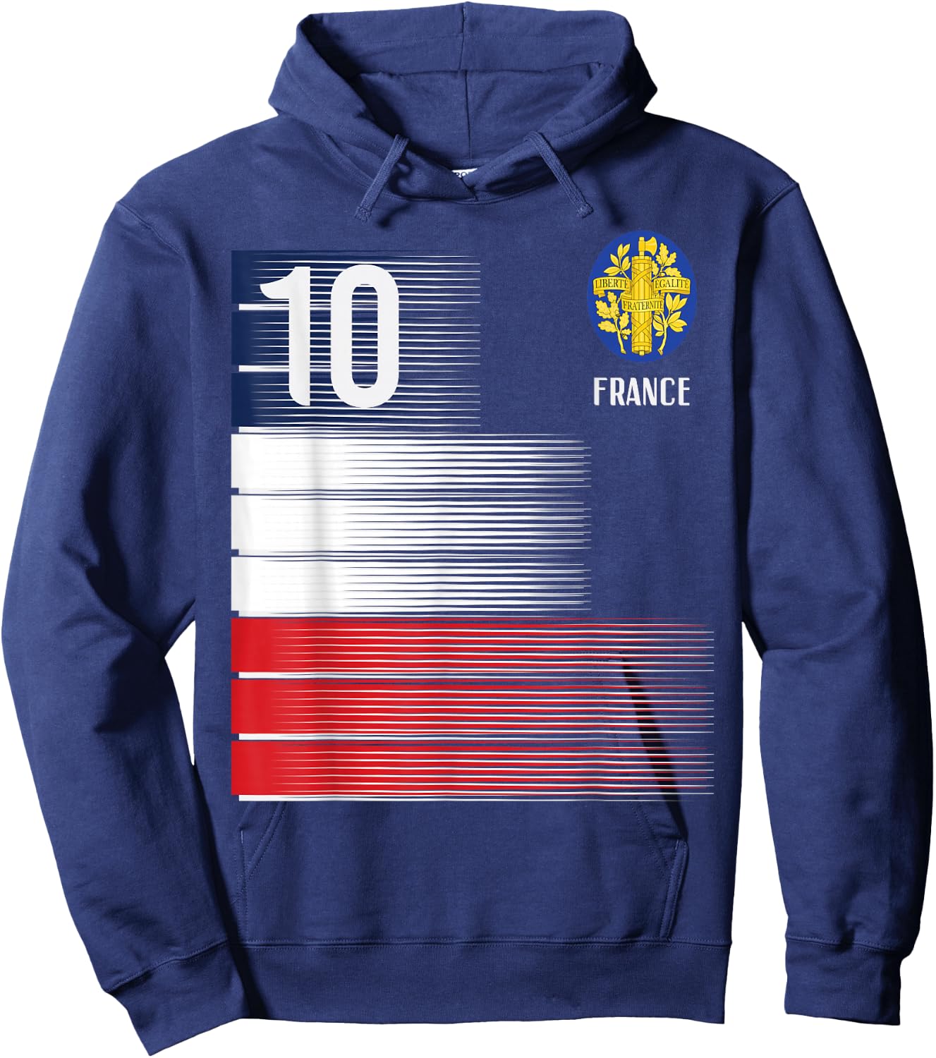 France Flag Number 10 French Soccer Men Women Boys Girl Kids Hoodie - Hoodie | Navy