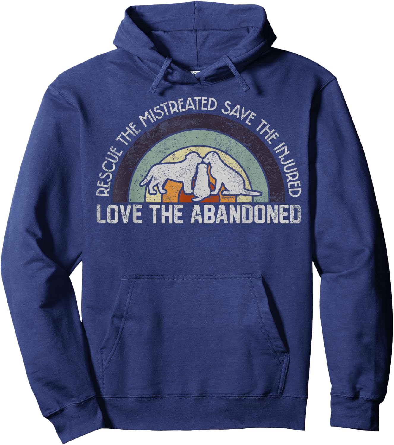 Save Love Rescue the Mistreated Cute Animals Rescue Dog Hoodie - Hoodie | Navy