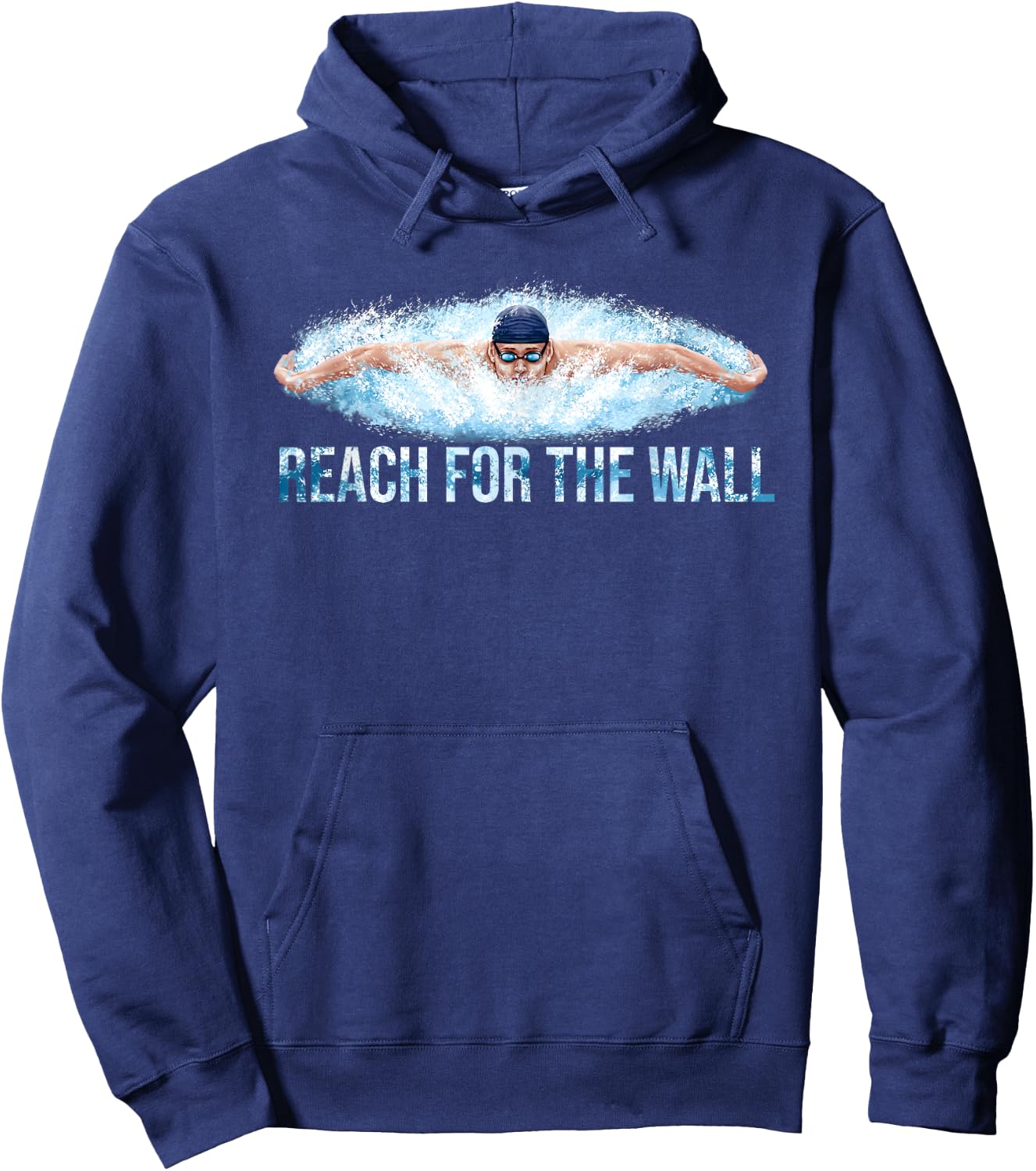 Reach The Wall Funny Swimming Swim Swimmer Hoodie - Hoodie | Navy