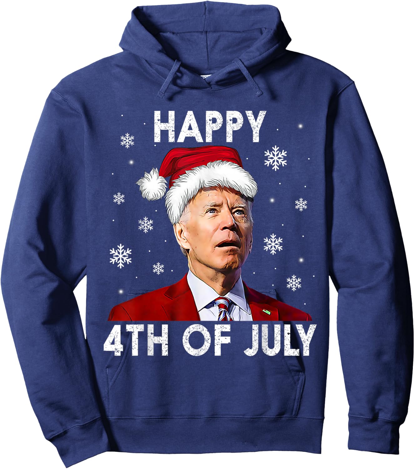 Funny Happy 4th of July Joe Biden Costume Santa shirt Hoodie - Hoodie | Navy
