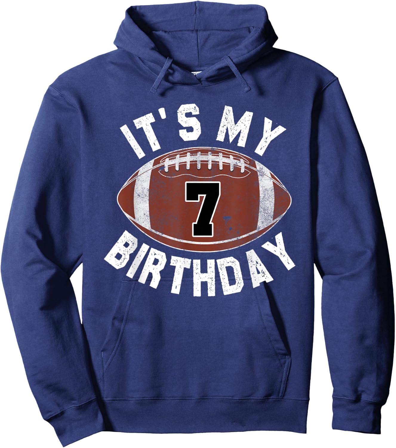 It's My 7th Birthday Boy 7 Year Old Football Player Kids Hoodie - Hoodie | Navy
