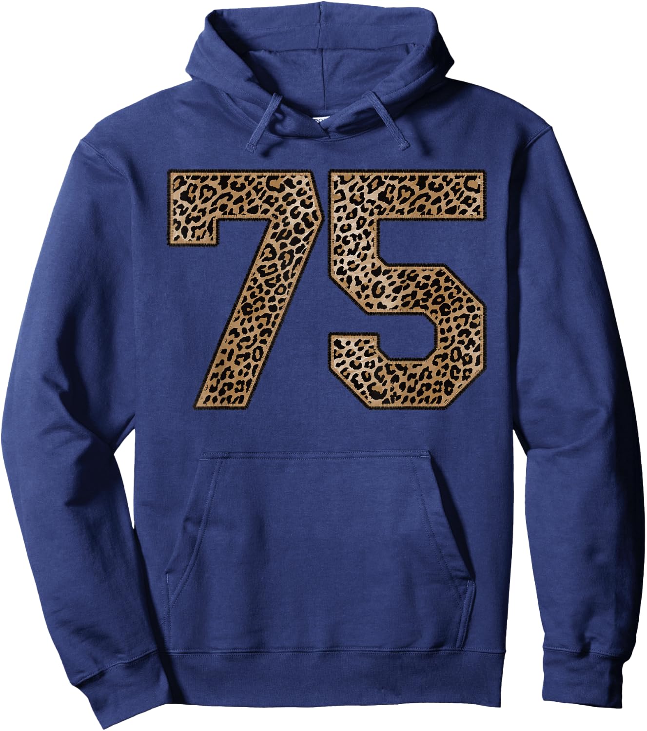 Leopard Number 75 Athlete Sports Jersey Supporter Fanwear Hoodie - Hoodie | Navy