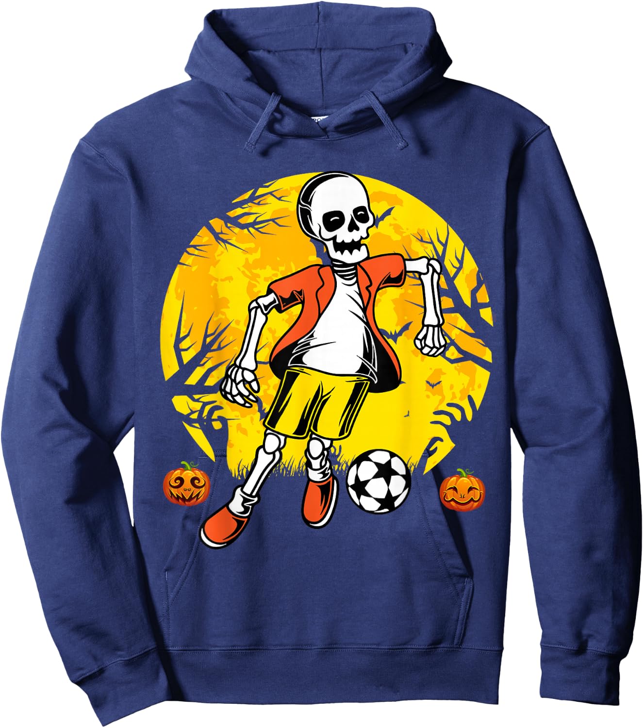 Soccer Halloween Skeleton Funny Football Halloween Soccer Hoodie - Hoodie | Navy