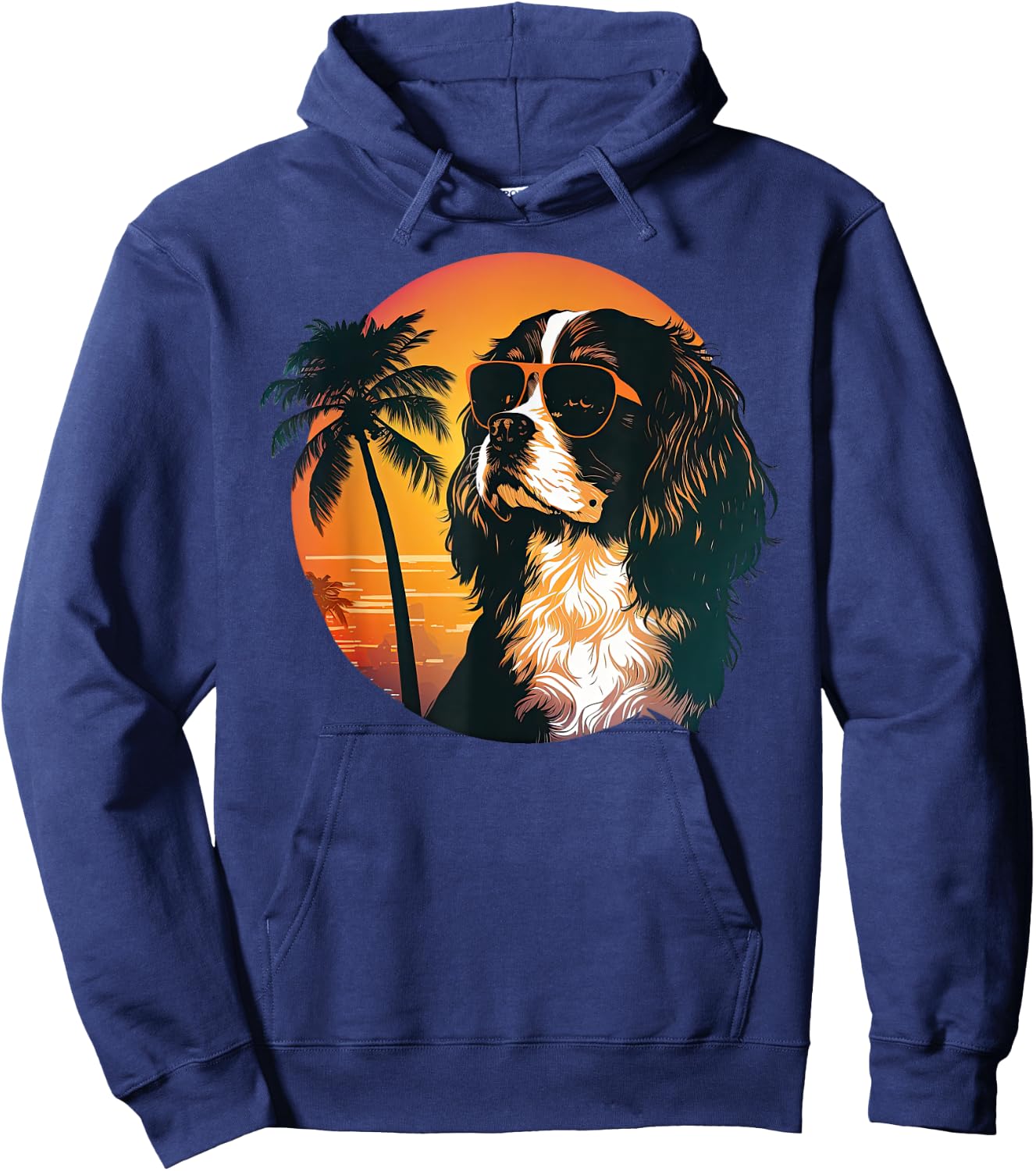 Funny Cavalier King Charles Spaniel Cute Cool Sunglasses Hoodie - Hoodie | Navy