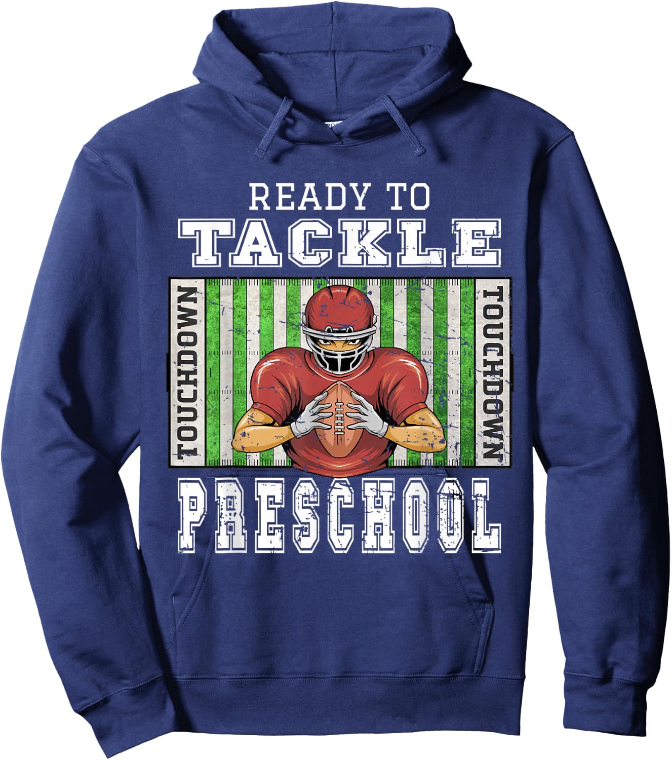 Back To School - Ready To Tackle Preschool Football Theme Hoodie - Hoodie | Navy