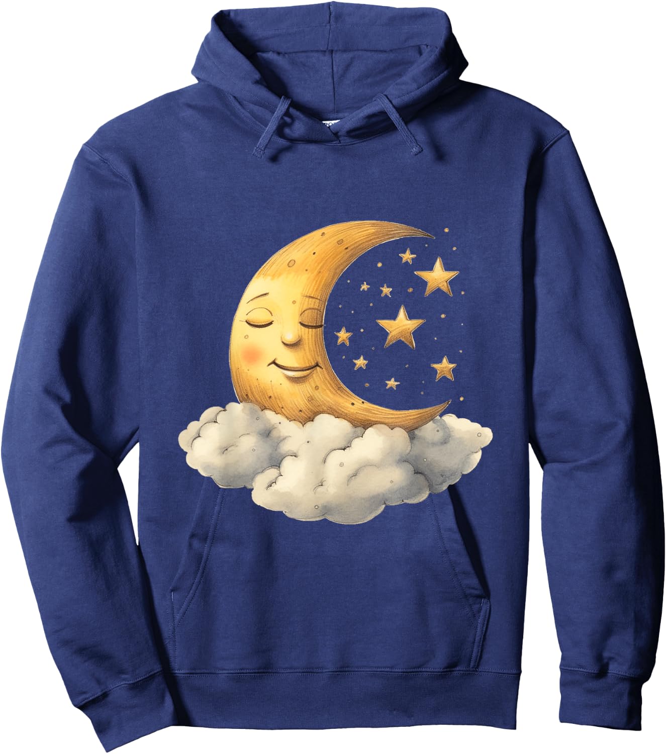 Sleepy Moon Stars Cloud Funny Pjs Pajamas Cute Kids Sleeping Hoodie - Hoodie | Navy