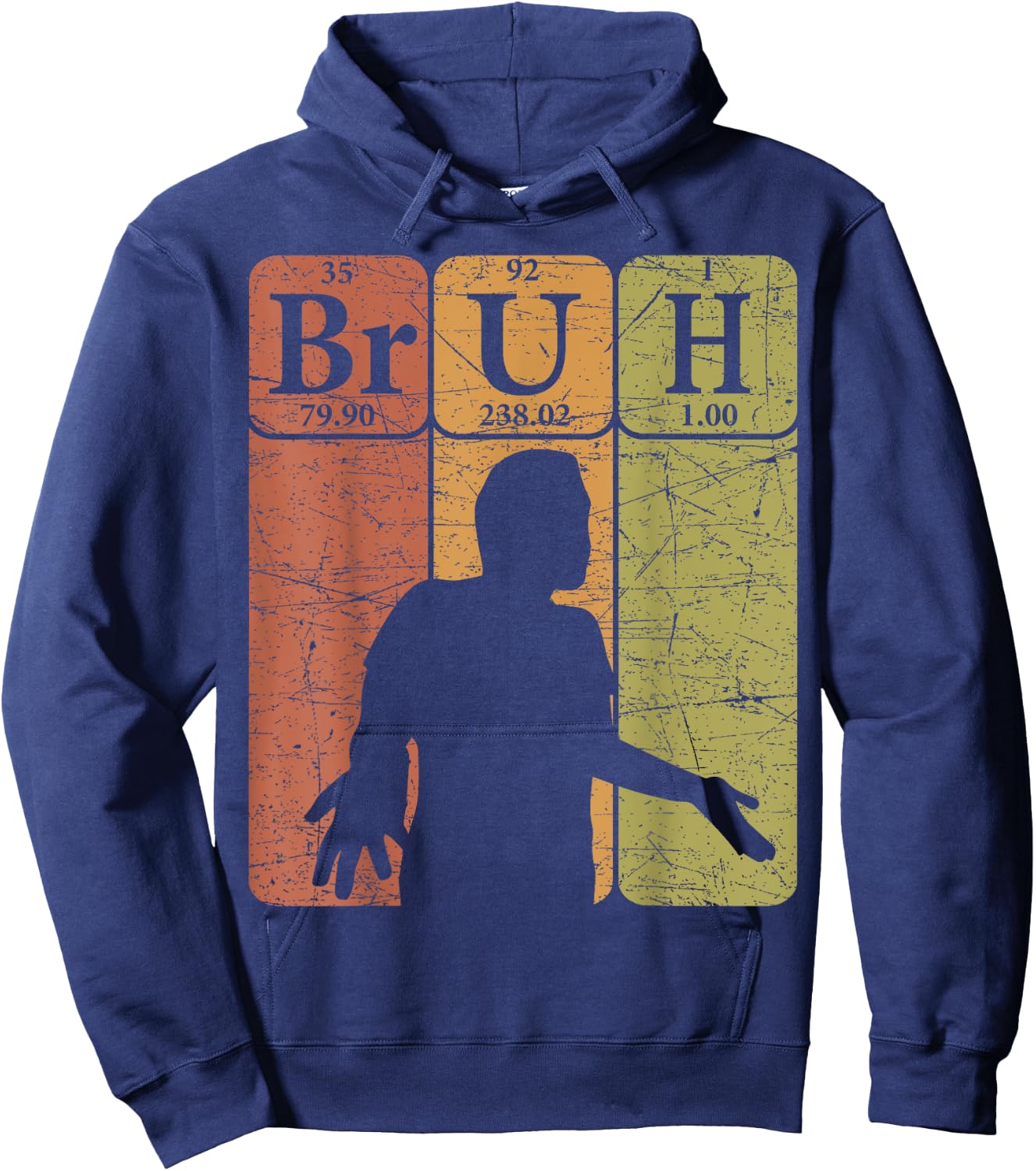 Bruh Periodic Table Elements Bro Slang Bruh Meme Vintage Hoodie - Hoodie | Navy