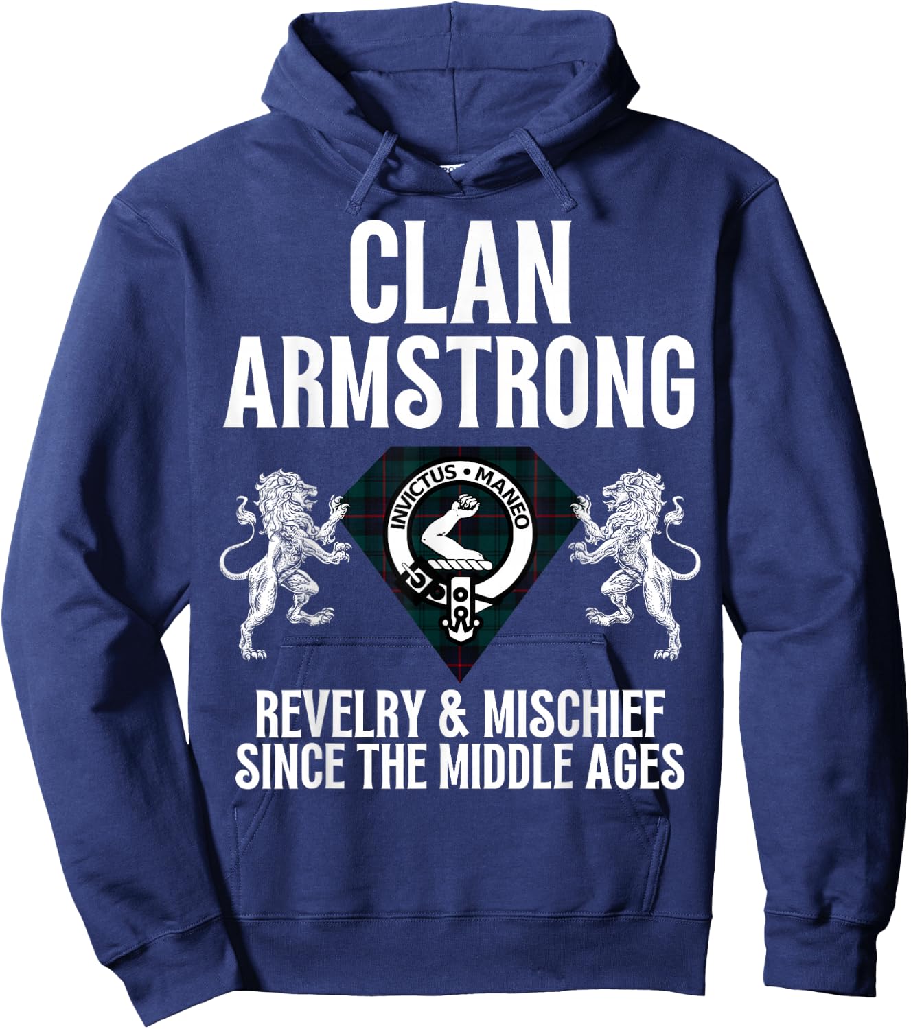 Armstrong Clan Scottish Name Coat Of Arms Tartan Family Hoodie - Hoodie | Navy