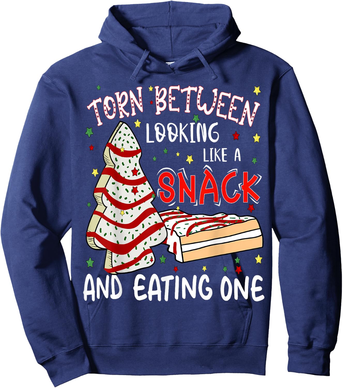 Torn Between Looking Like A Snack Or Eating One Christmas Hoodie - Hoodie | Navy