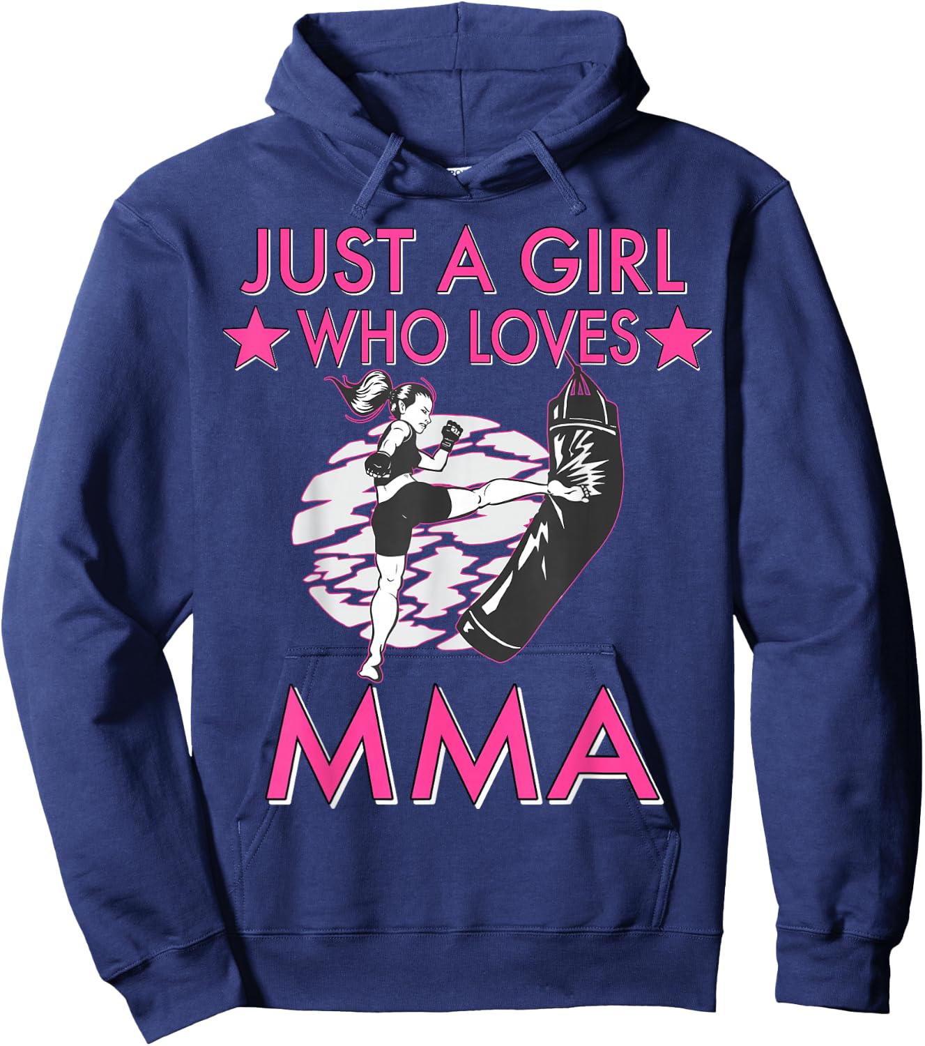 Just A Girl Who Loves MMA Women Girls Mixed Martial Arts Hoodie - Hoodie | Navy