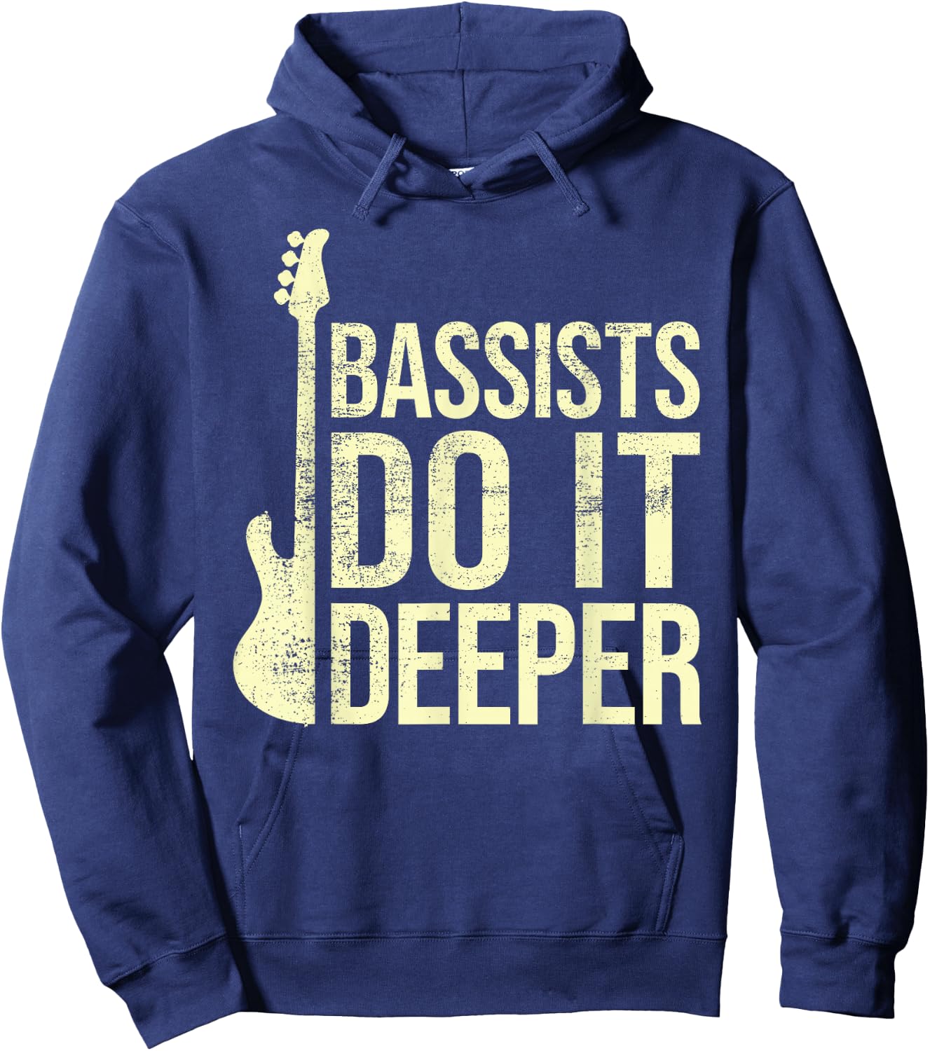 Bass Player Joke - Bassists Do It Deeper - Electric Bass Hoodie - Hoodie | Navy