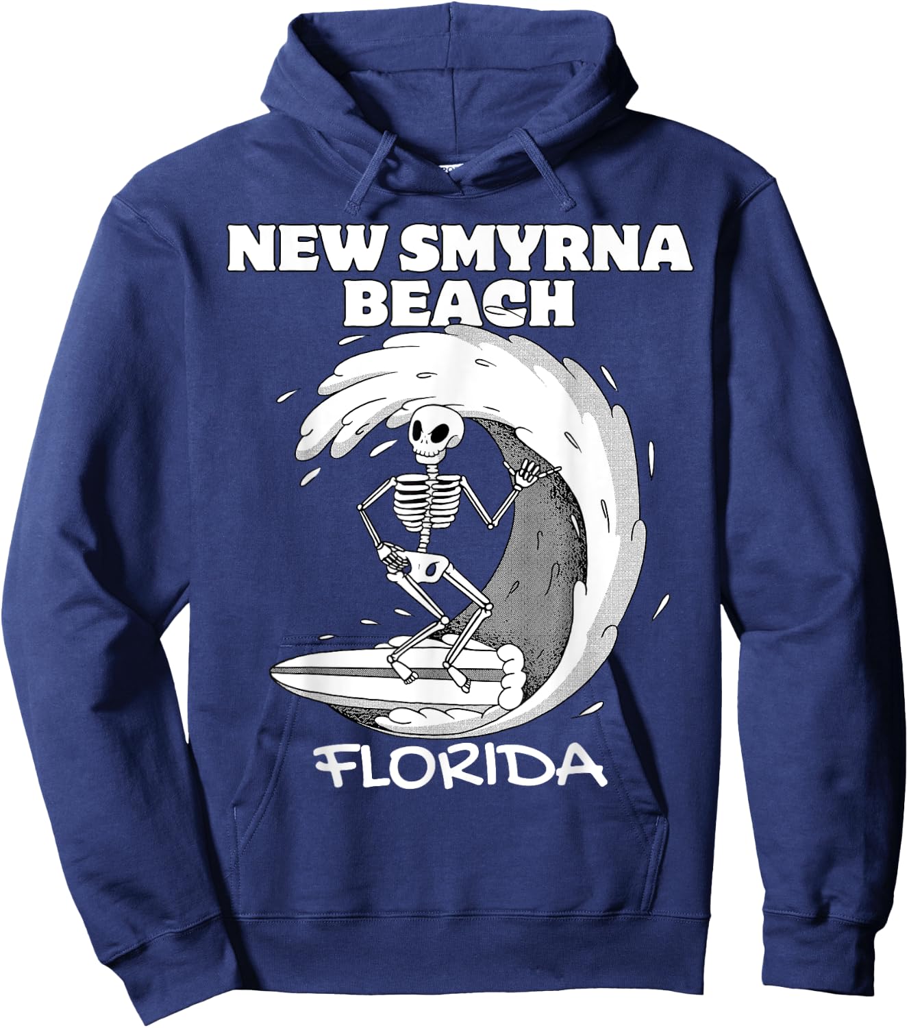 NEW SMYRNA BEACH FLORIDA Surf Vintage Retro Surfing Hoodie - Hoodie | Navy