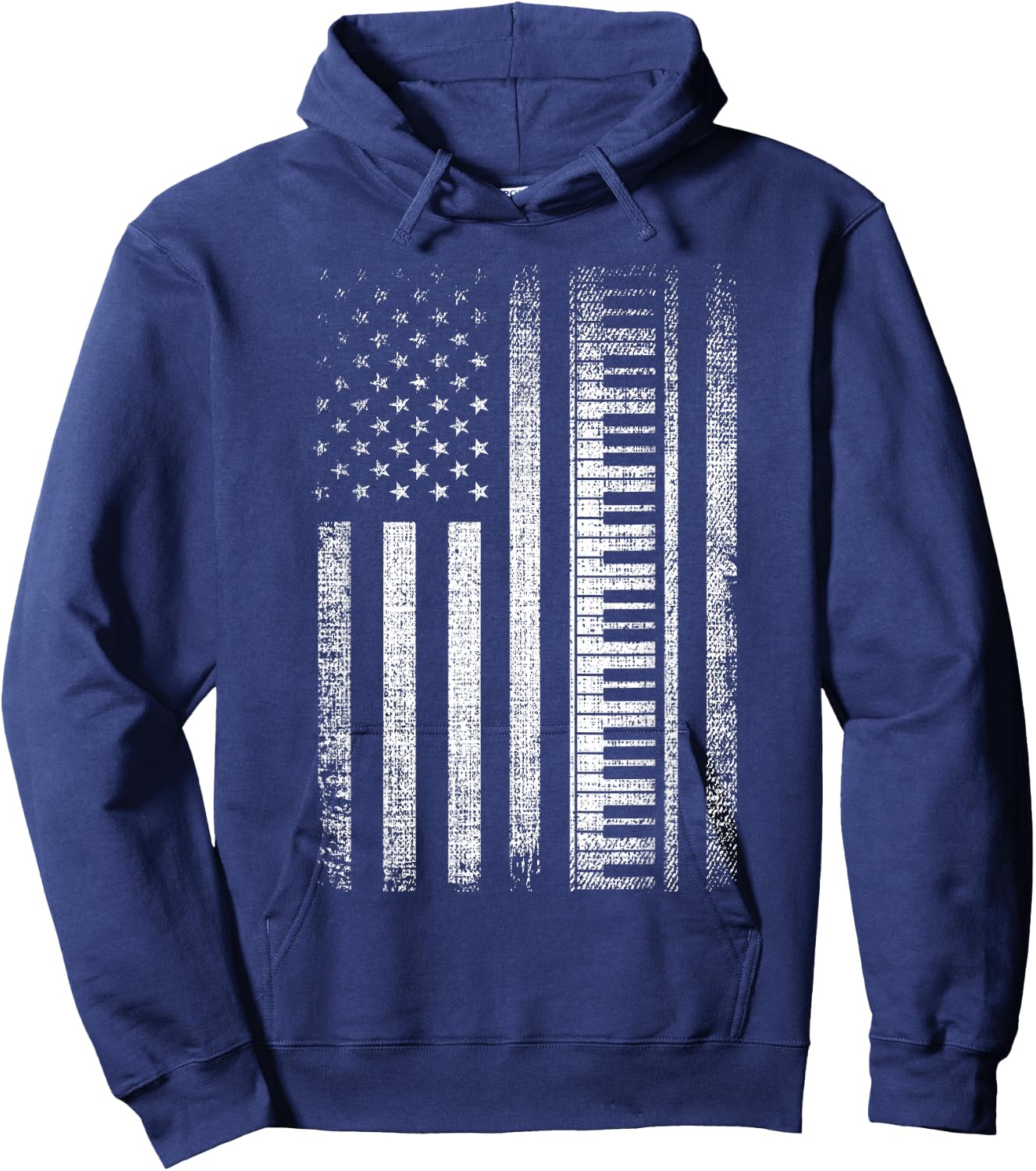 Patriotic Keyboard Player Keyboardist Keyboarder USA Flag Hoodie - Hoodie | Navy