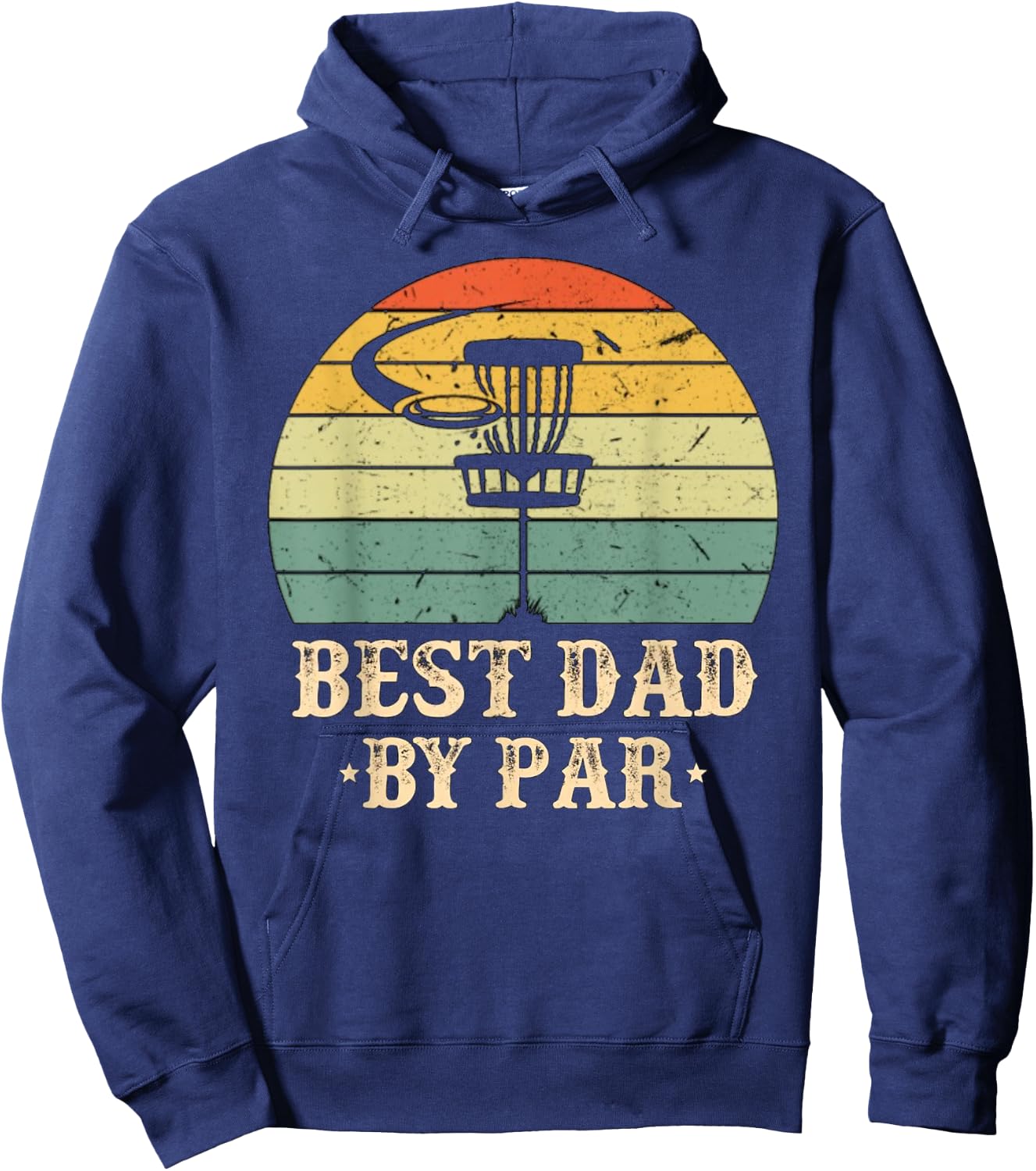 Vintage Best Dad By Par Disc Golf Fathers Day Hoodie - Hoodie | Navy