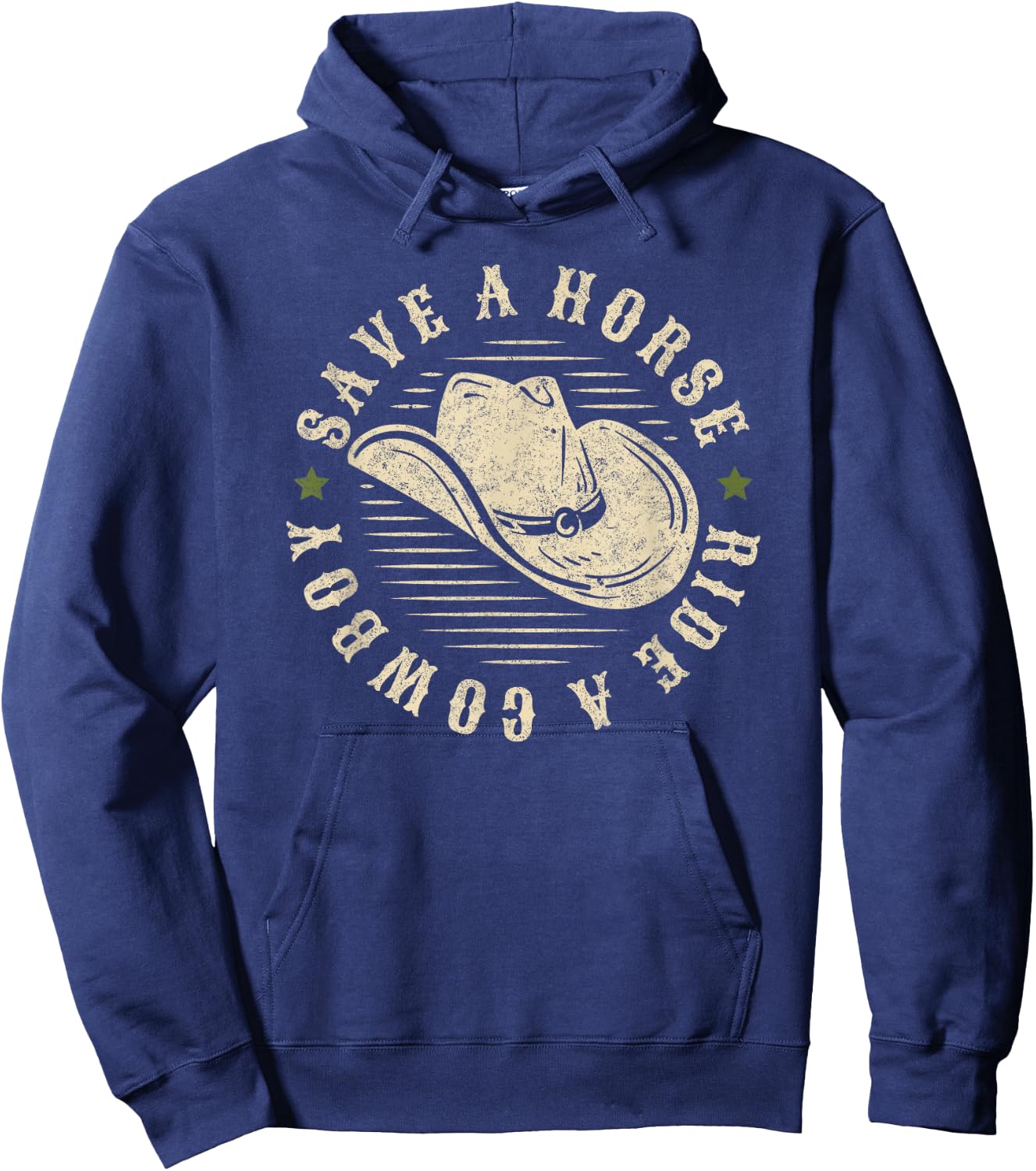 Farm Lover, Country Outfits Save a Horse Ride a Cowboy, Funny Cowgirl Cowboy Hoodie - Hoodie | Navy