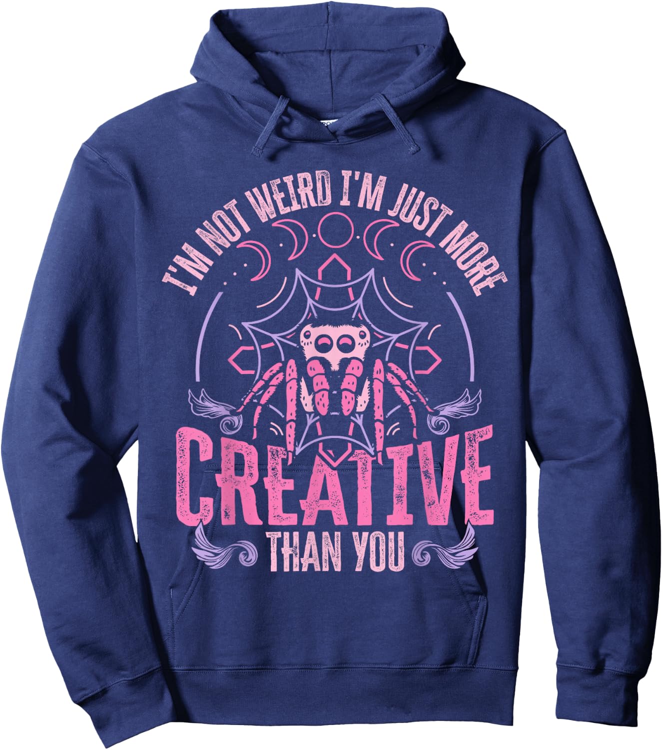 Kawaii Creepy Spider Pastel Goth Anime Hoodie - Hoodie | Navy