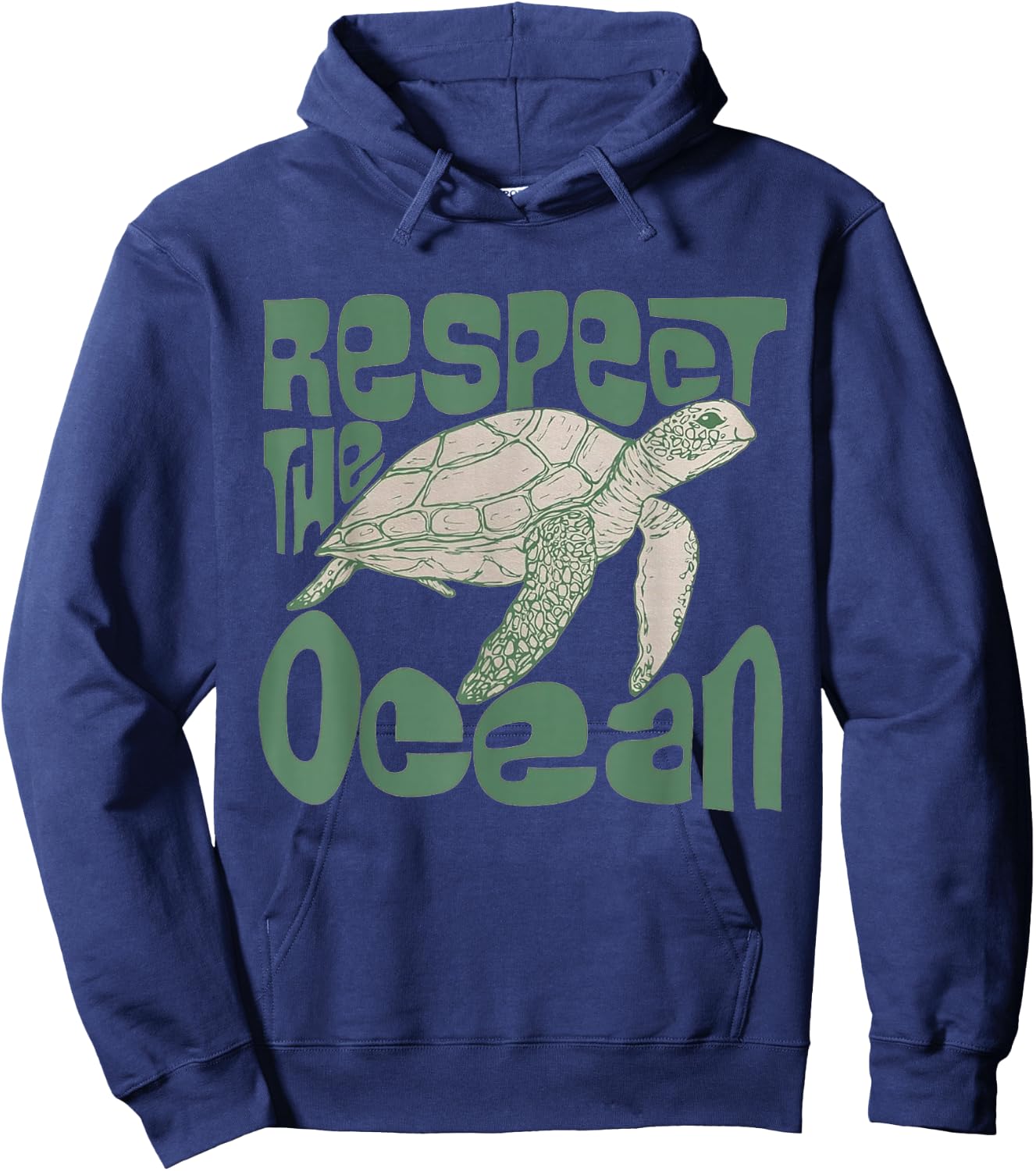 Respect The Ocean Turtle Hoodie - Hoodie | Navy