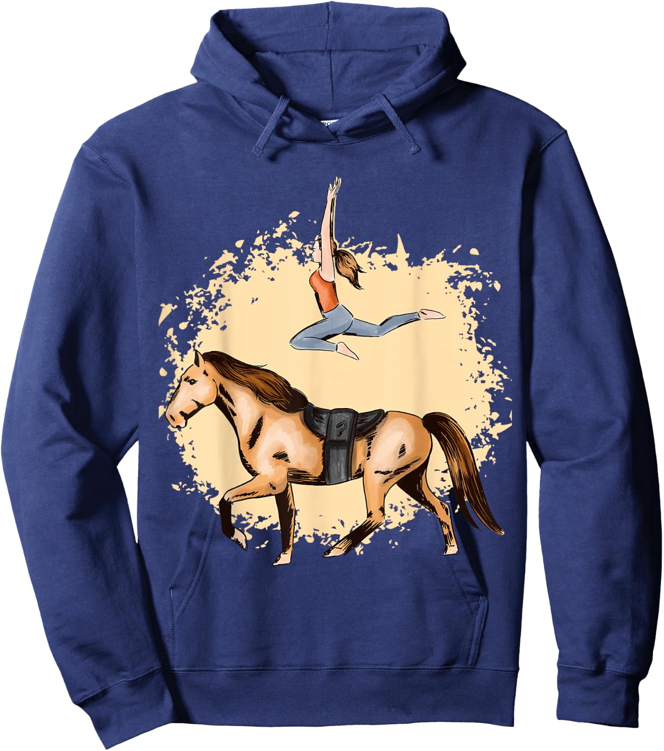 Horse Lovers Horseback Riding Trick Equestrian Saddle Hoodie - Hoodie | Navy