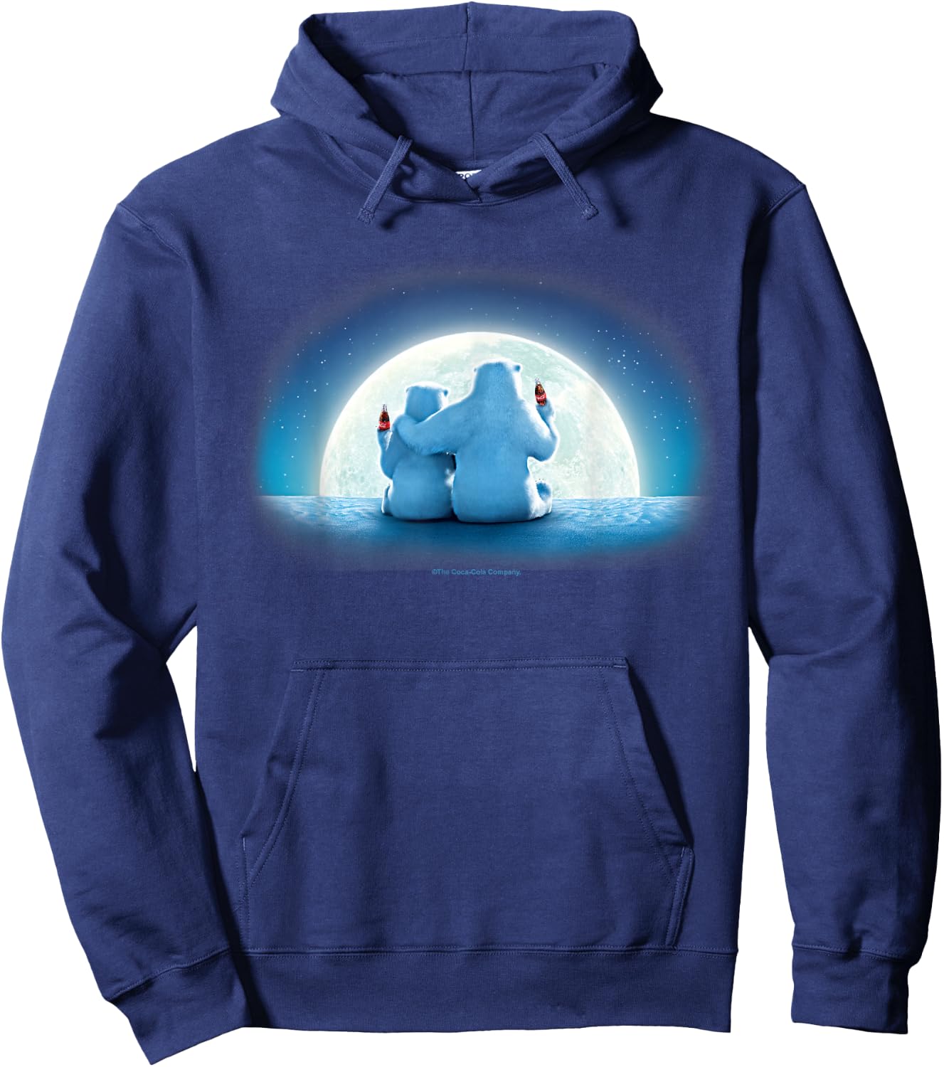 Coca-Cola Christmas Polar Bears Moonlight Portrait Hoodie - Hoodie | Navy