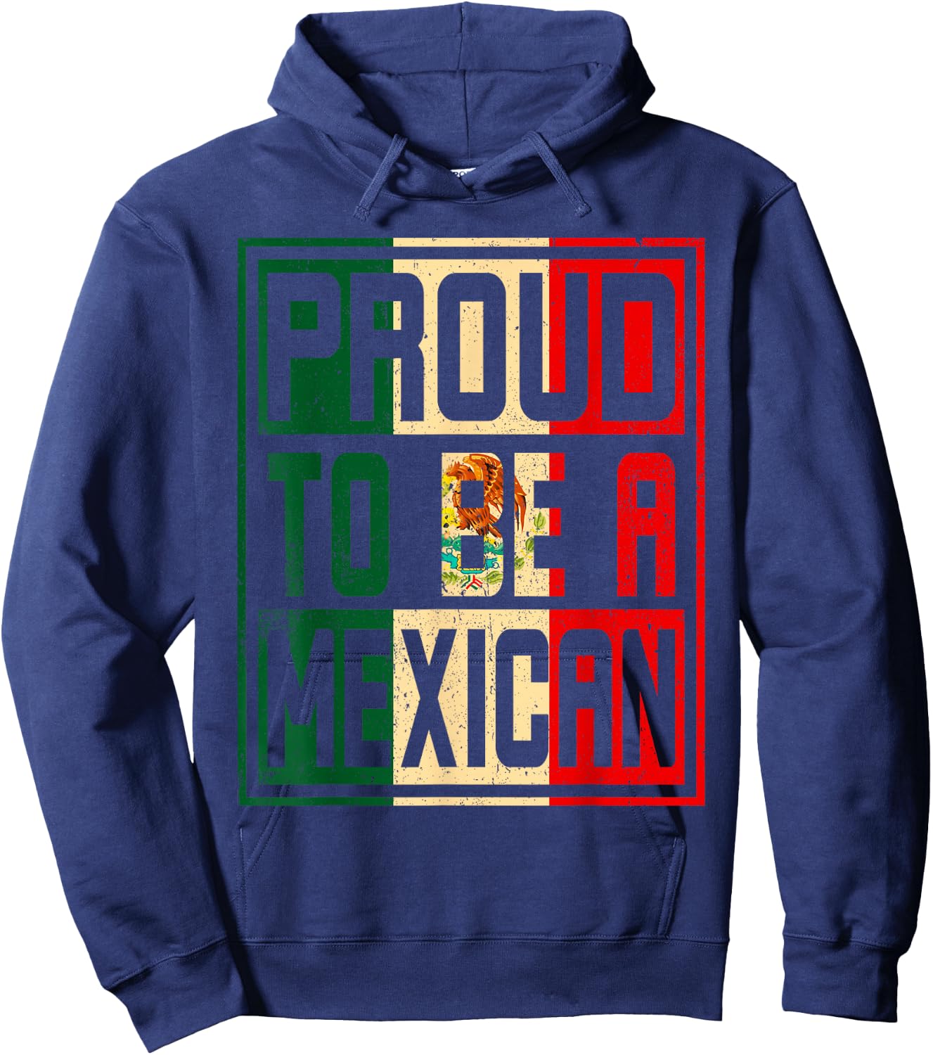 Vintage Mexico Flag Proud to be a Mexican Proud Mexican Hoodie - Hoodie | Navy