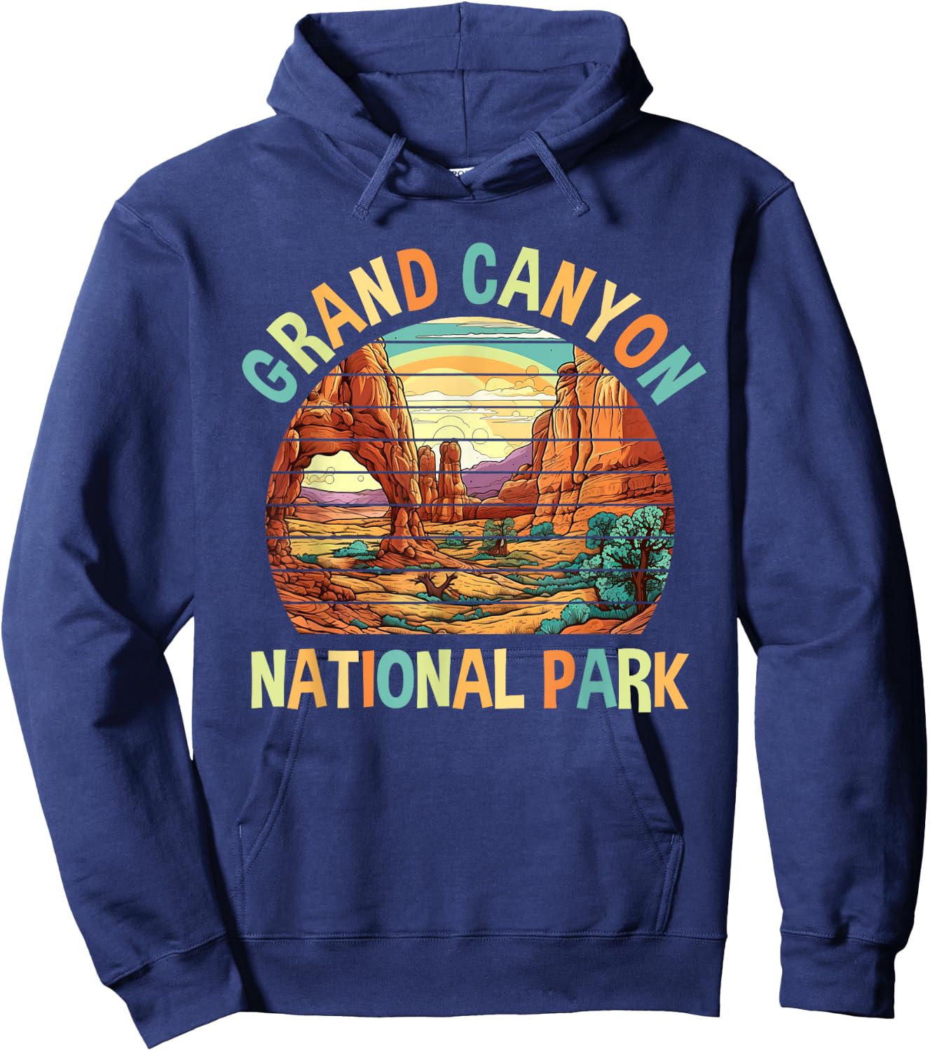 Retro Grand Canyon National Park Shirt Arizona US Hiking Hoodie - Hoodie | Navy