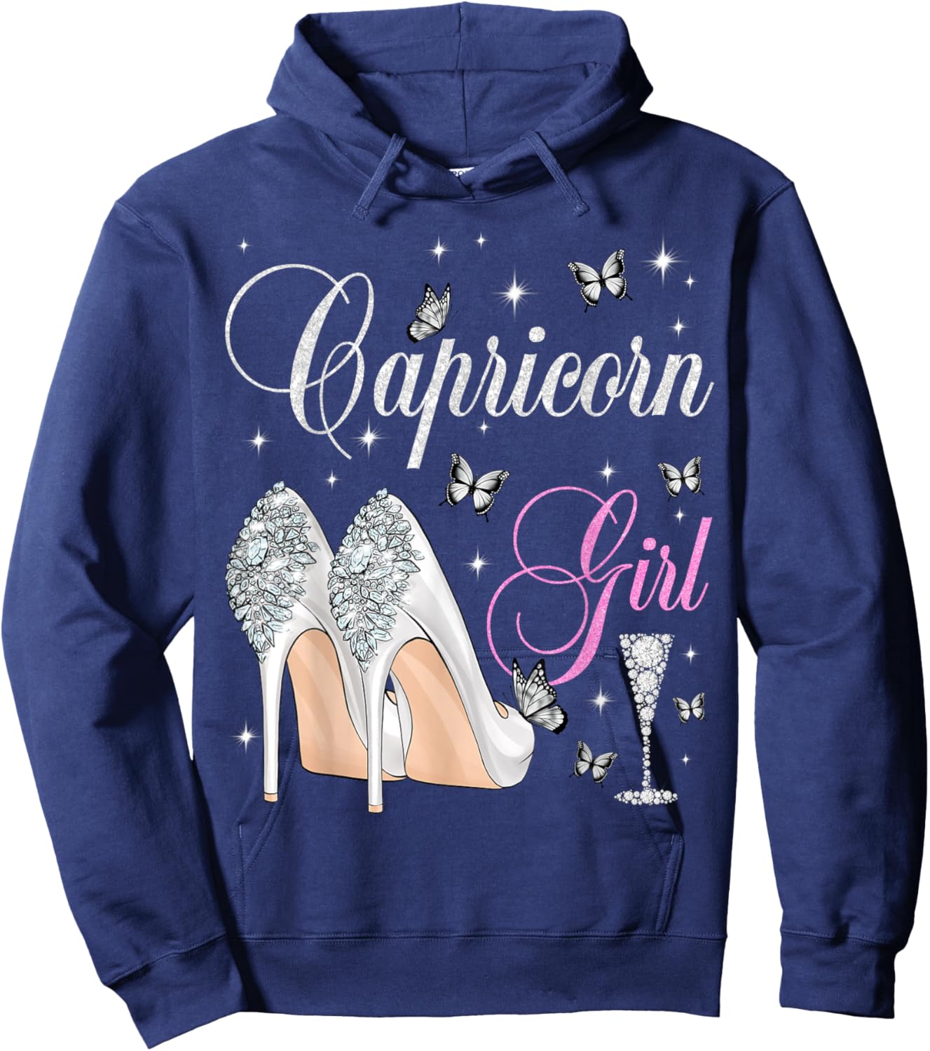 Capricorn Girl December January Birthday Party Zodiac Hoodie - Hoodie | Navy