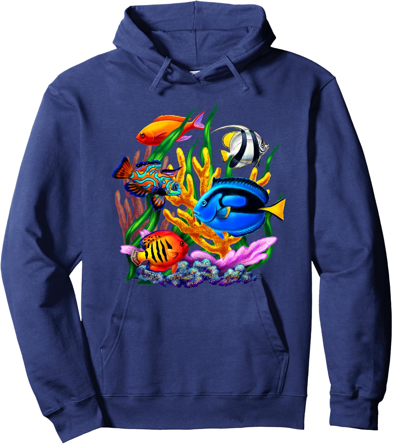 Netter Fisch Sealife Design Tropical Fish Graphic Hoodie - Hoodie | Navy