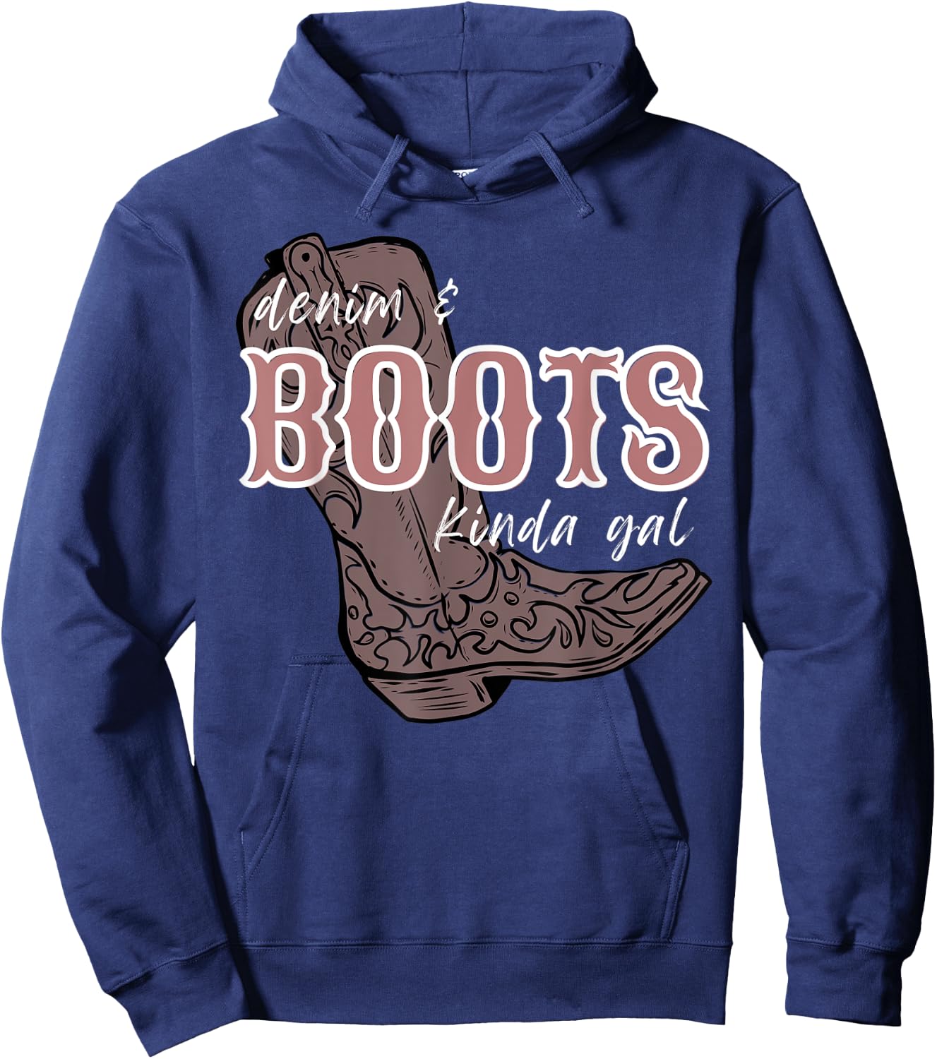 Denims and Boots kinda gals, country western farm boho Teen Hoodie - Hoodie | Navy