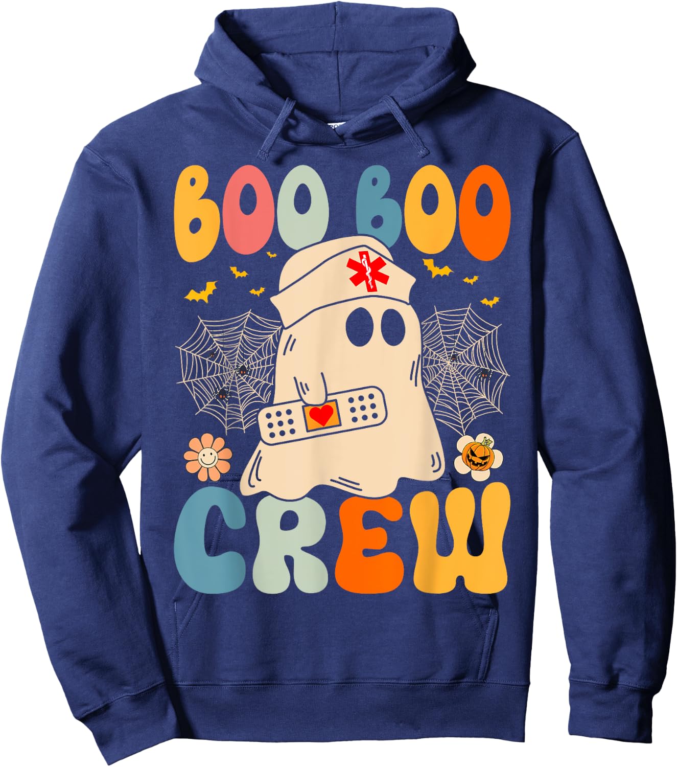 Groovy Boo Boo Crew Nurse Funny Ghost Halloween Nurse Women Hoodie - Hoodie | Navy