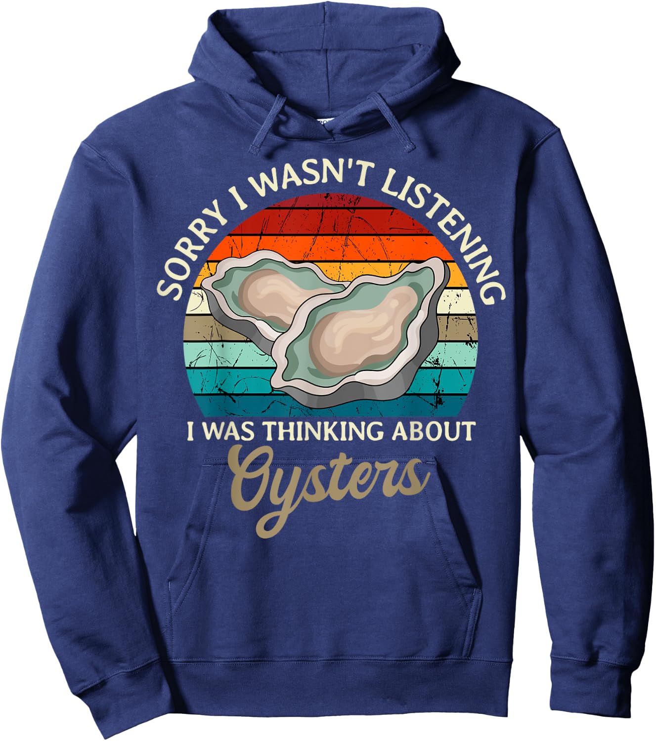 Oyster Retro Vintage Shucker Shelfish Seafood Mollusks Hoodie - Hoodie | Navy