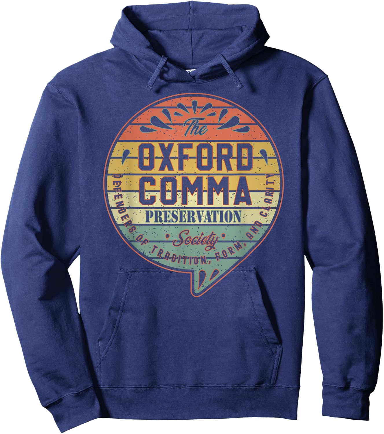 The Oxford Comma Preservation Society Team Oxford Vintage Hoodie - Hoodie | Navy
