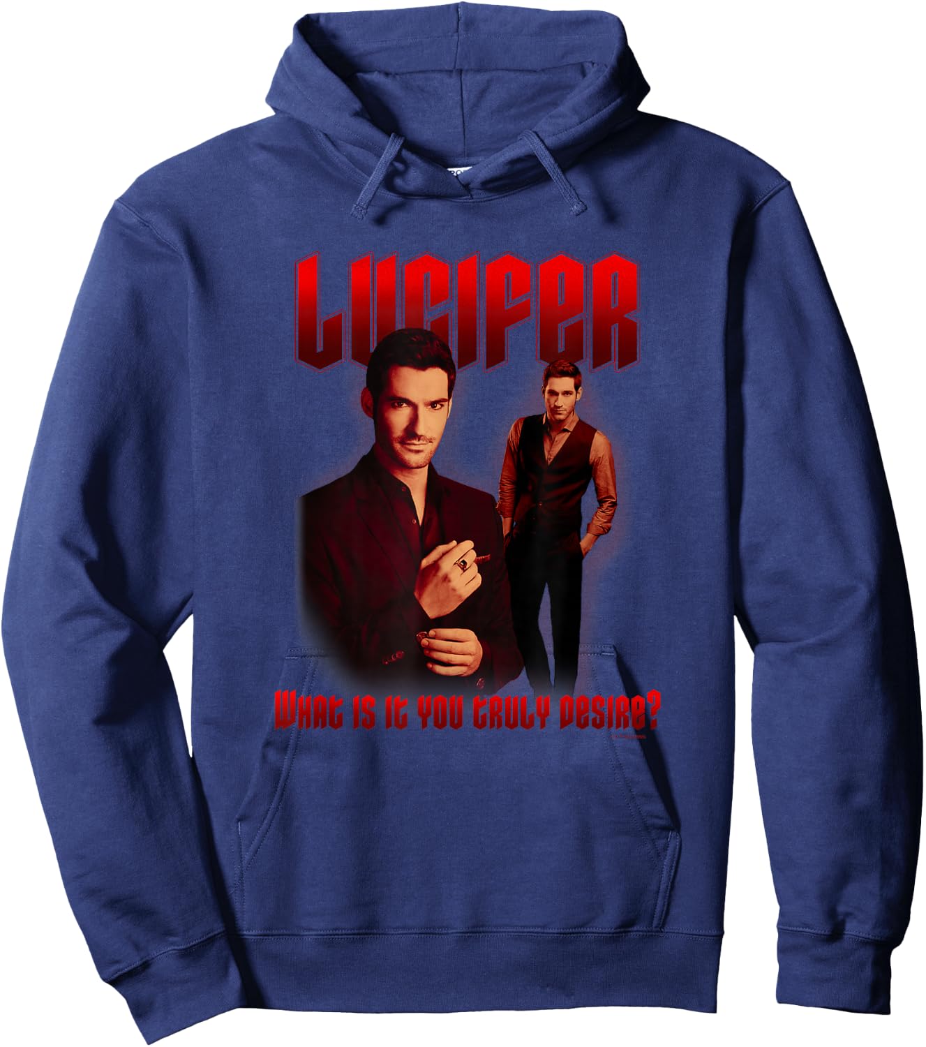 Lucifer What Is It That You Truly Desire Devilish Poster Hoodie - Hoodie | Navy