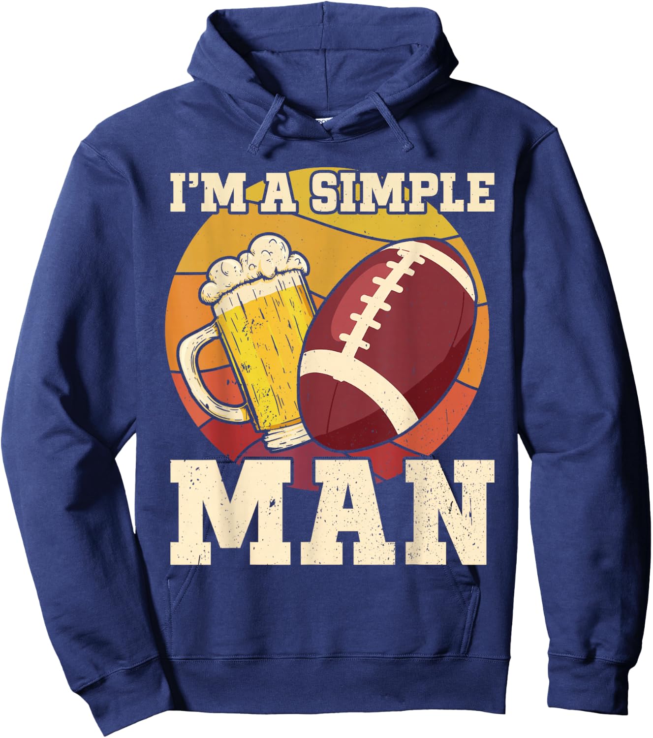 American Football and Beer I'm a Simple Man Beer Football Hoodie - Hoodie | Navy